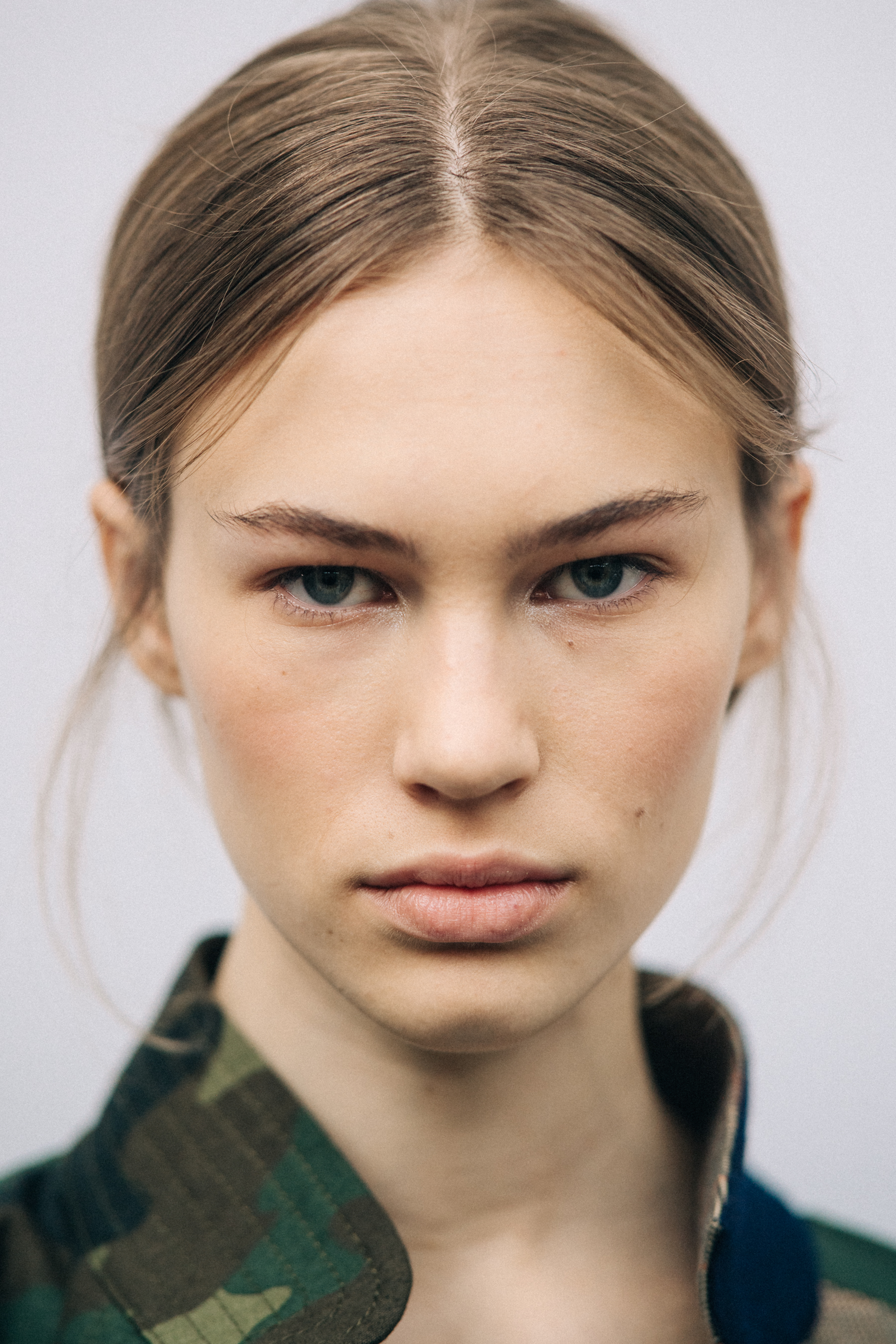Portrait of a model before a show