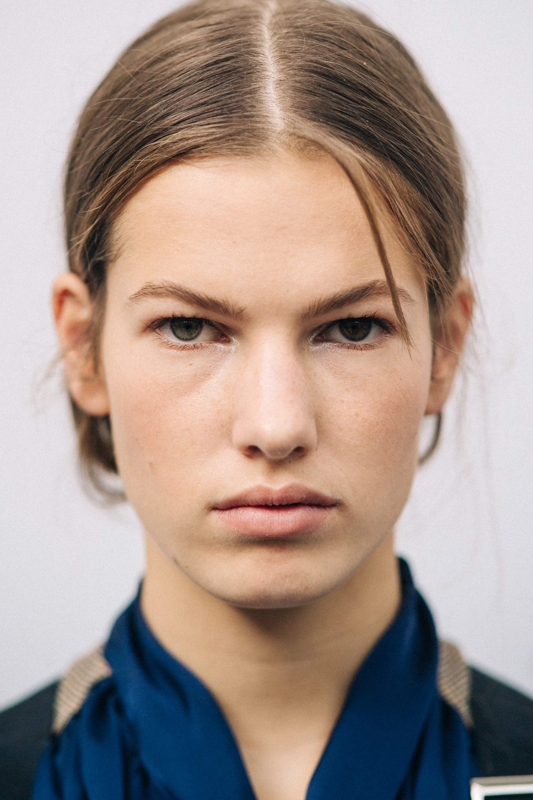 Portrait of a model before a show