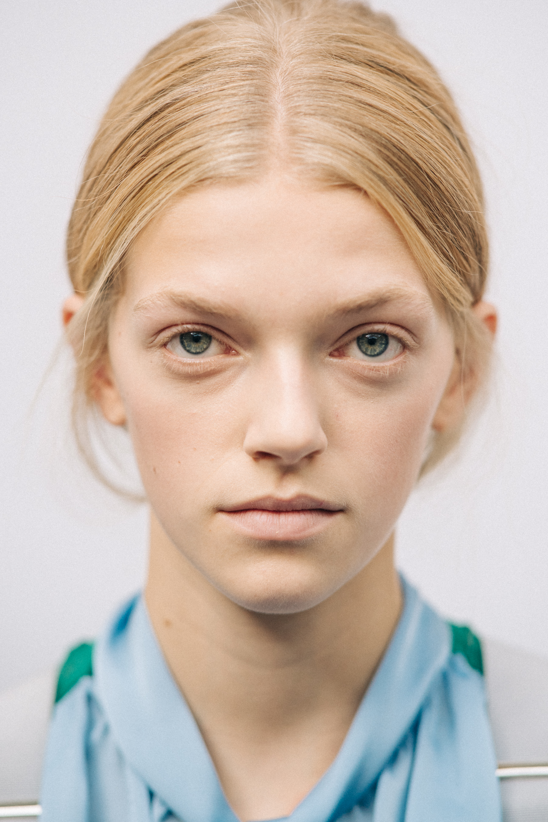 Portrait of a model before a show