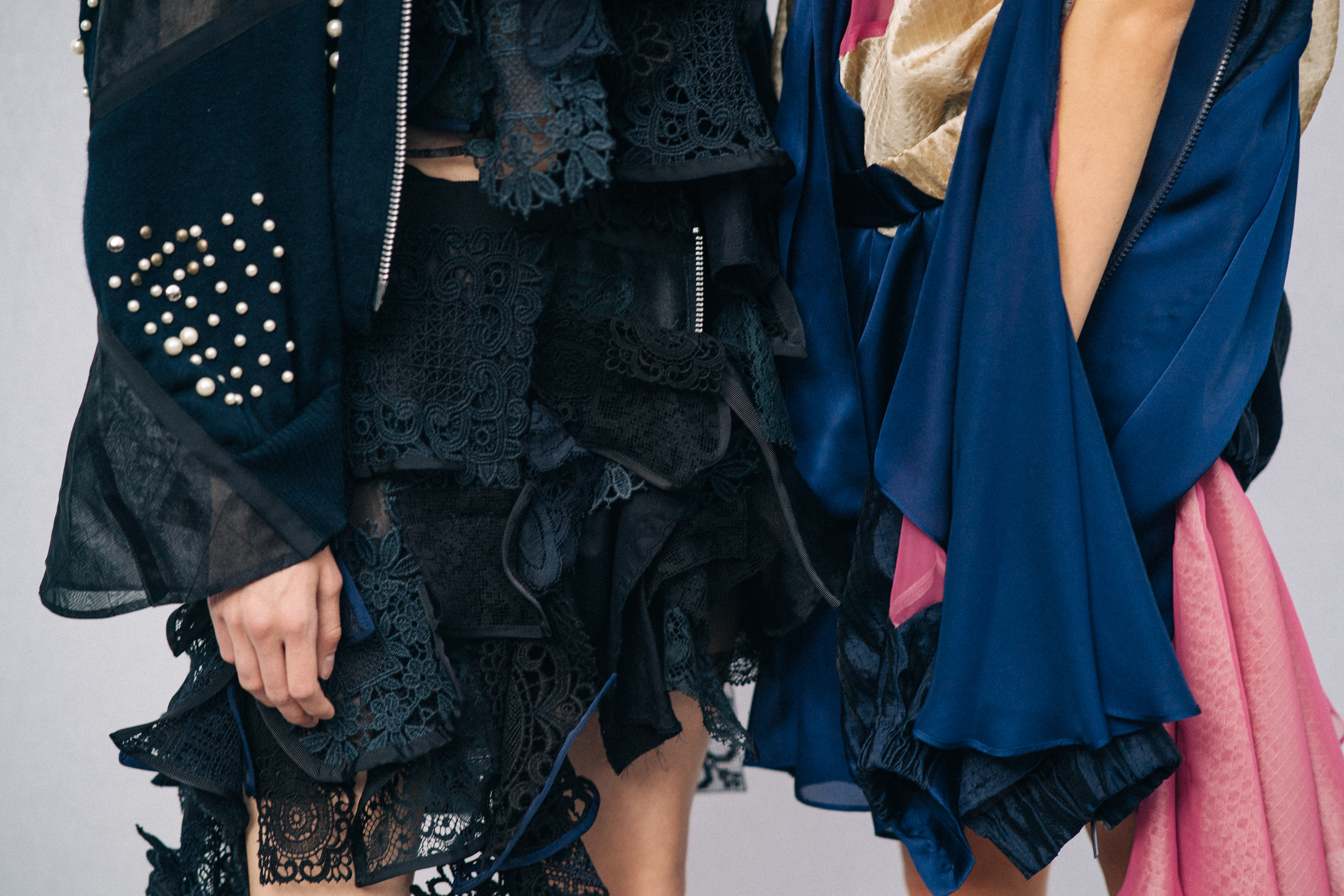 Group of models before a show