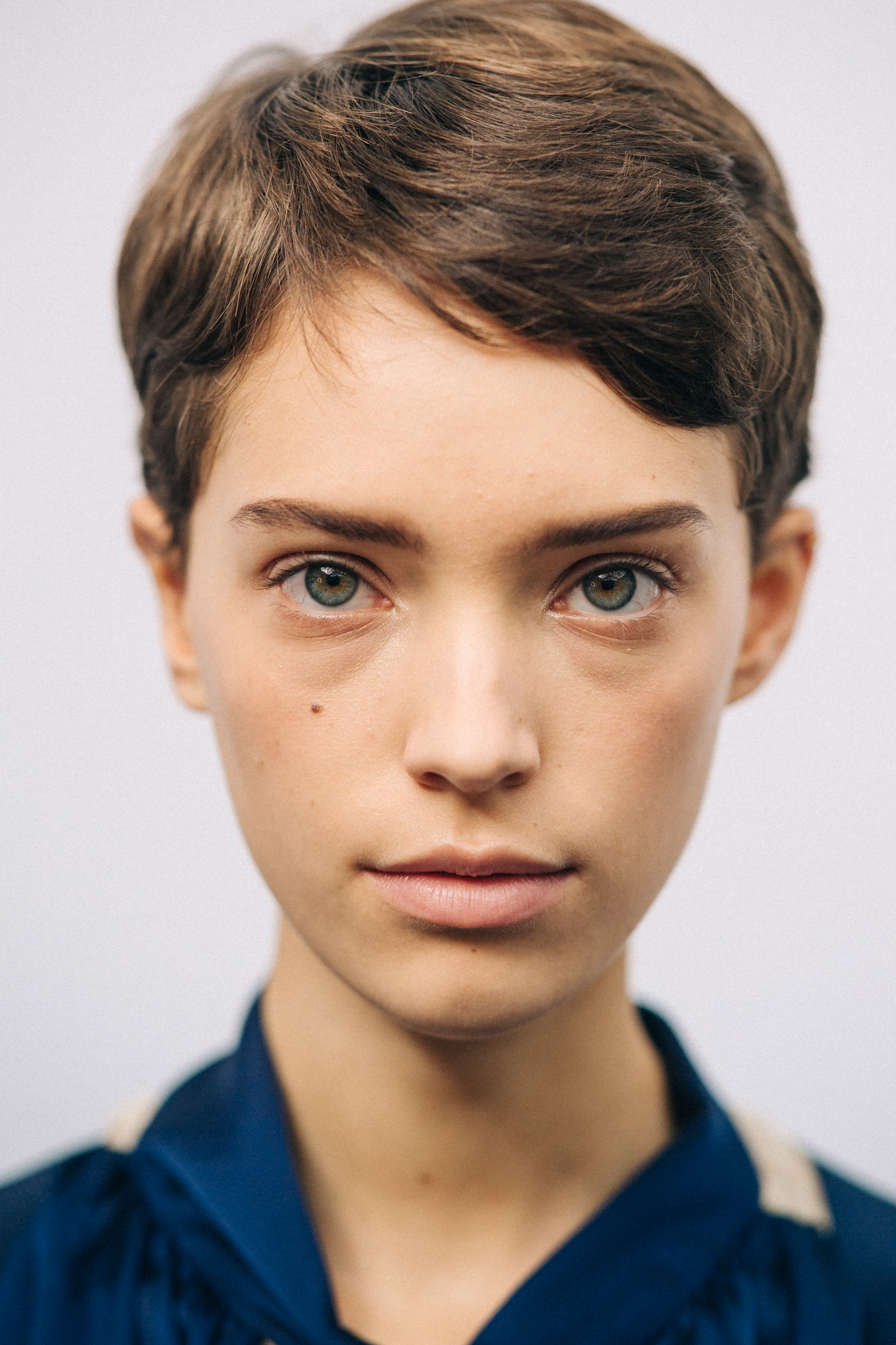 Portrait of a model before a show