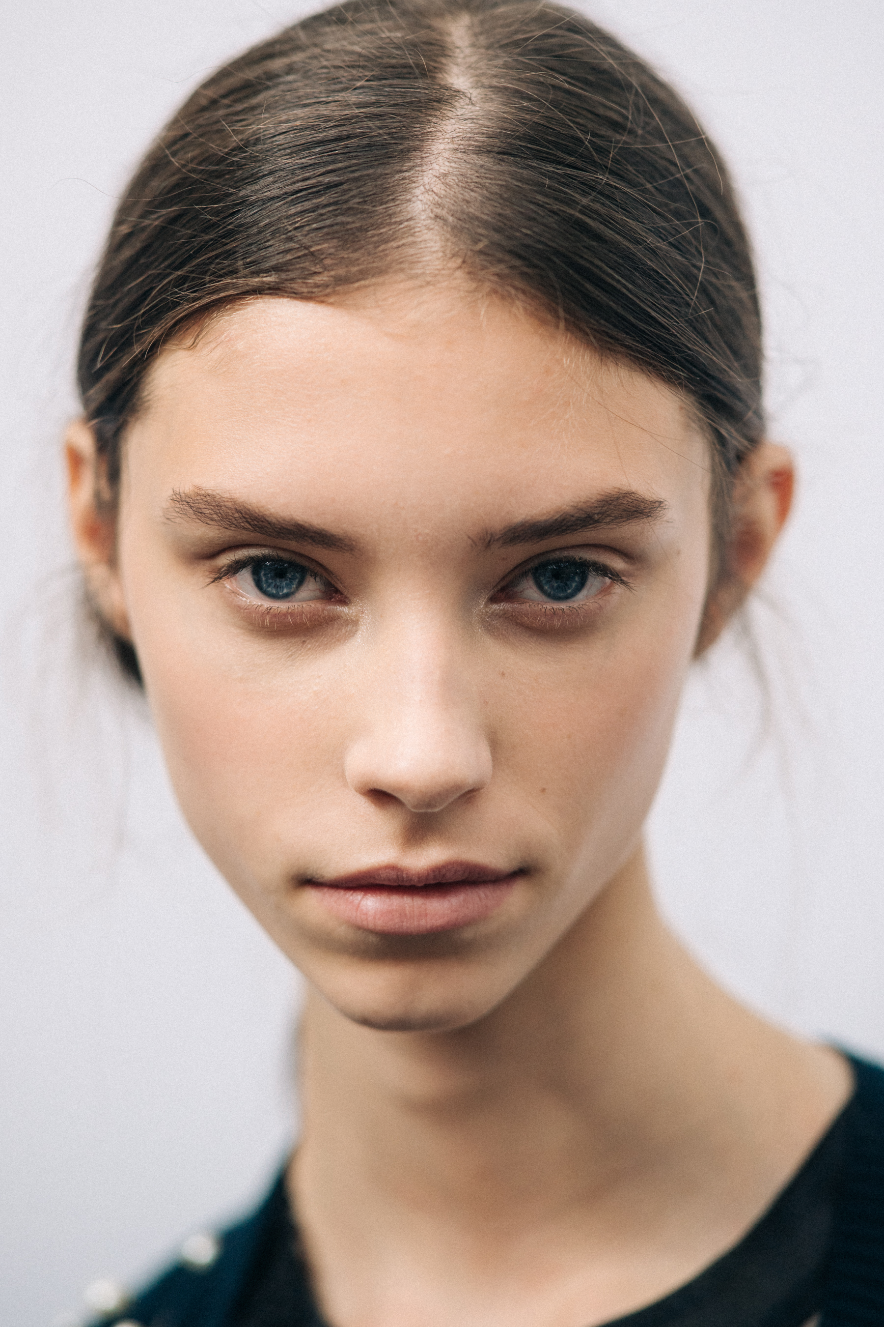 Portrait of a model before a show