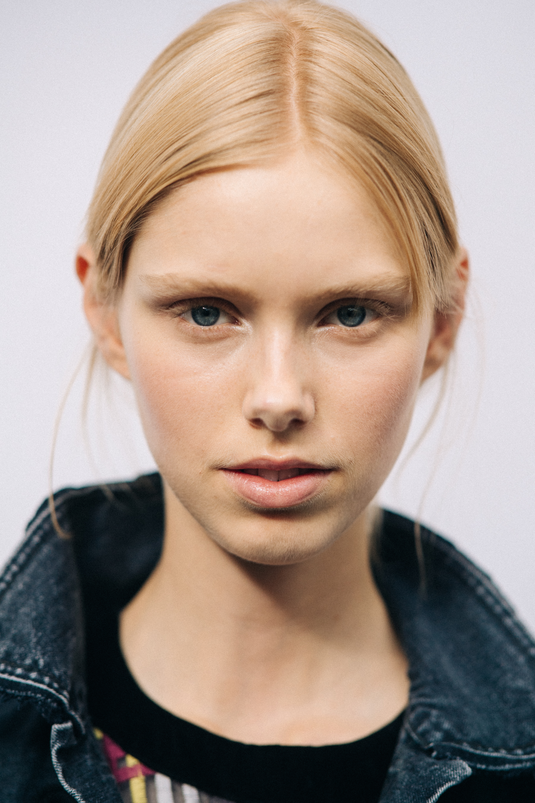 Portrait of a model before a show
