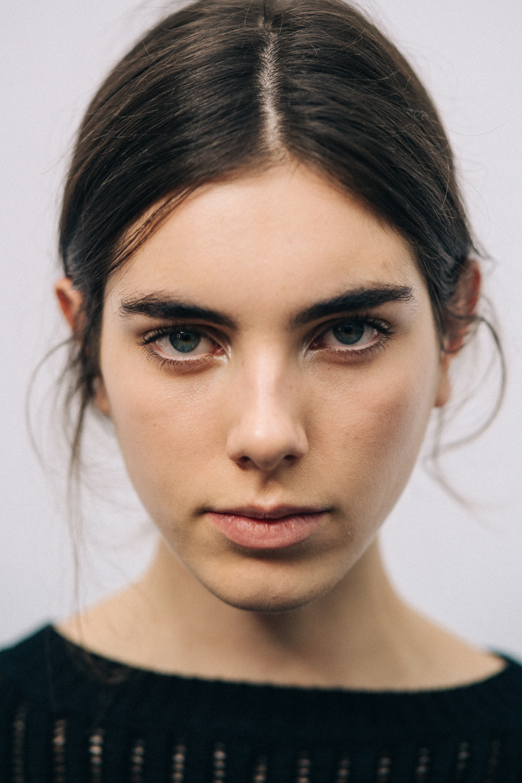 Portrait of a model before a show