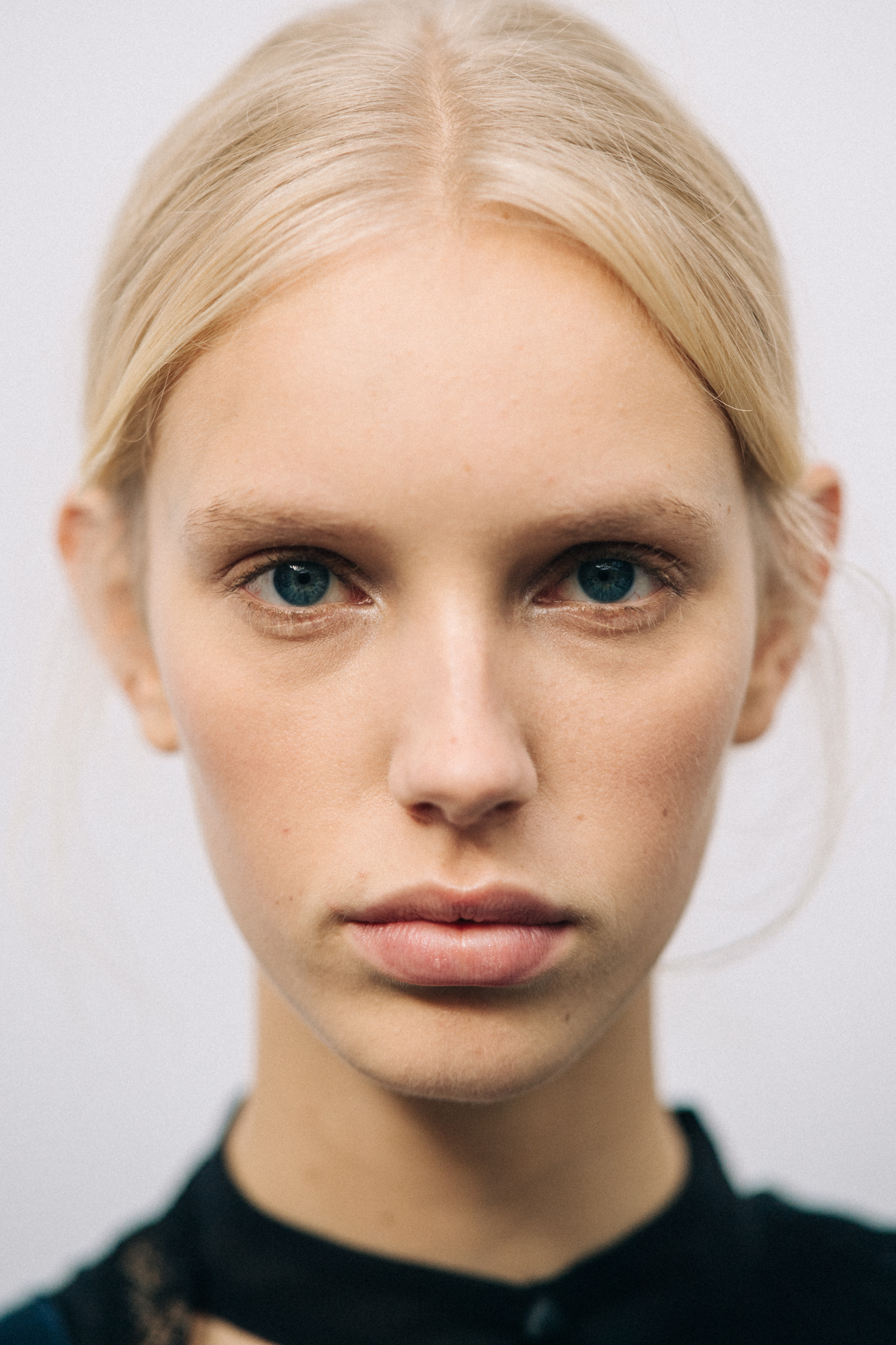 Portrait of a model before a show