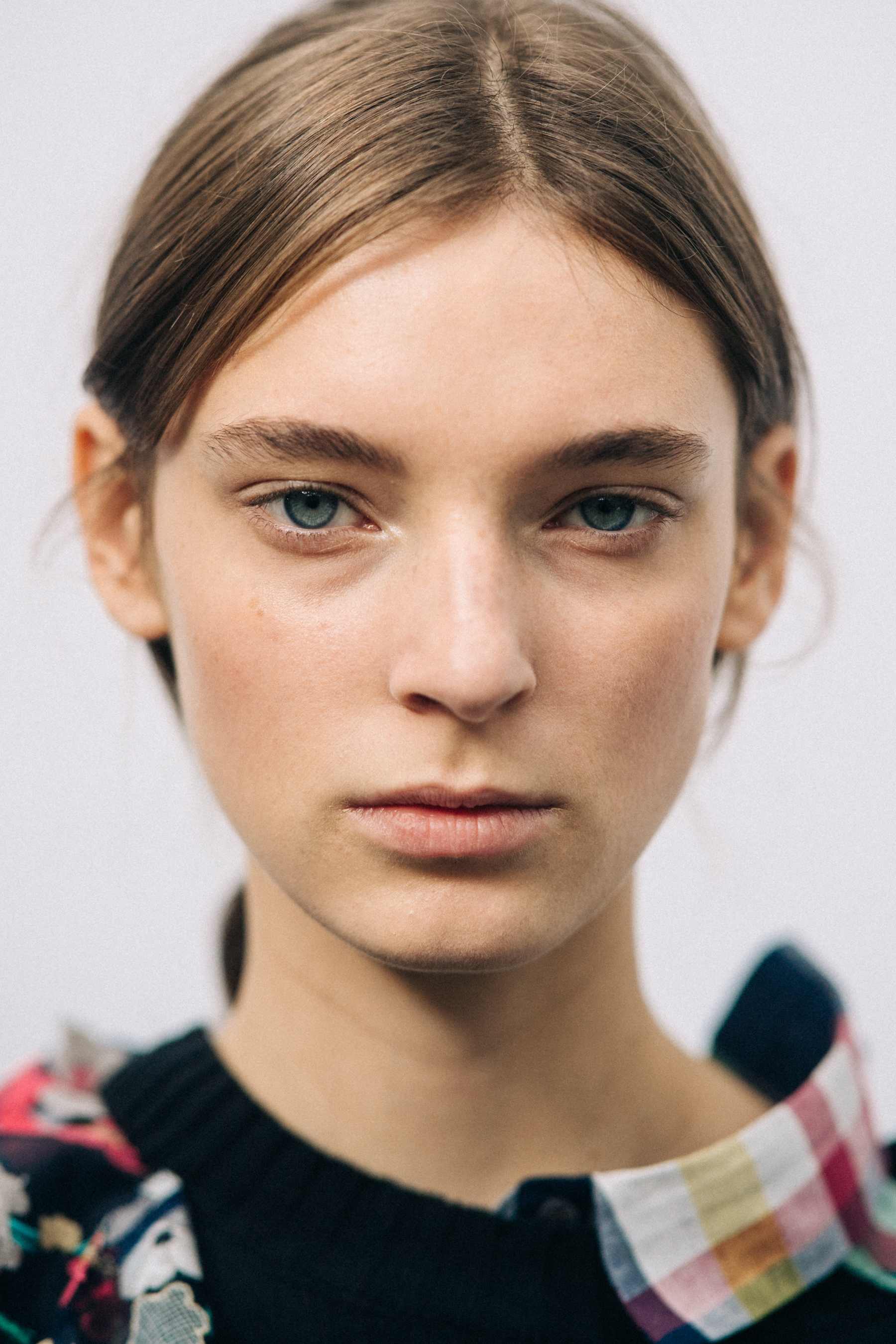 Portrait of a model before a show