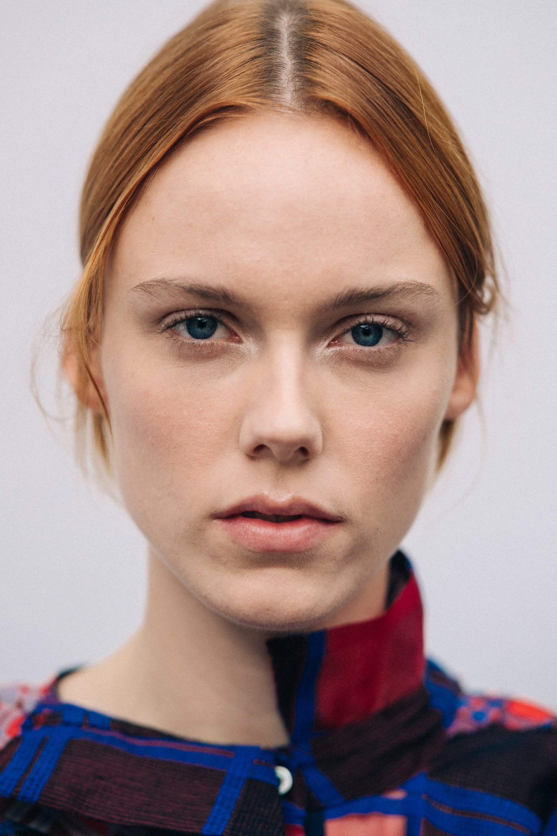 Portrait of a model before a show
