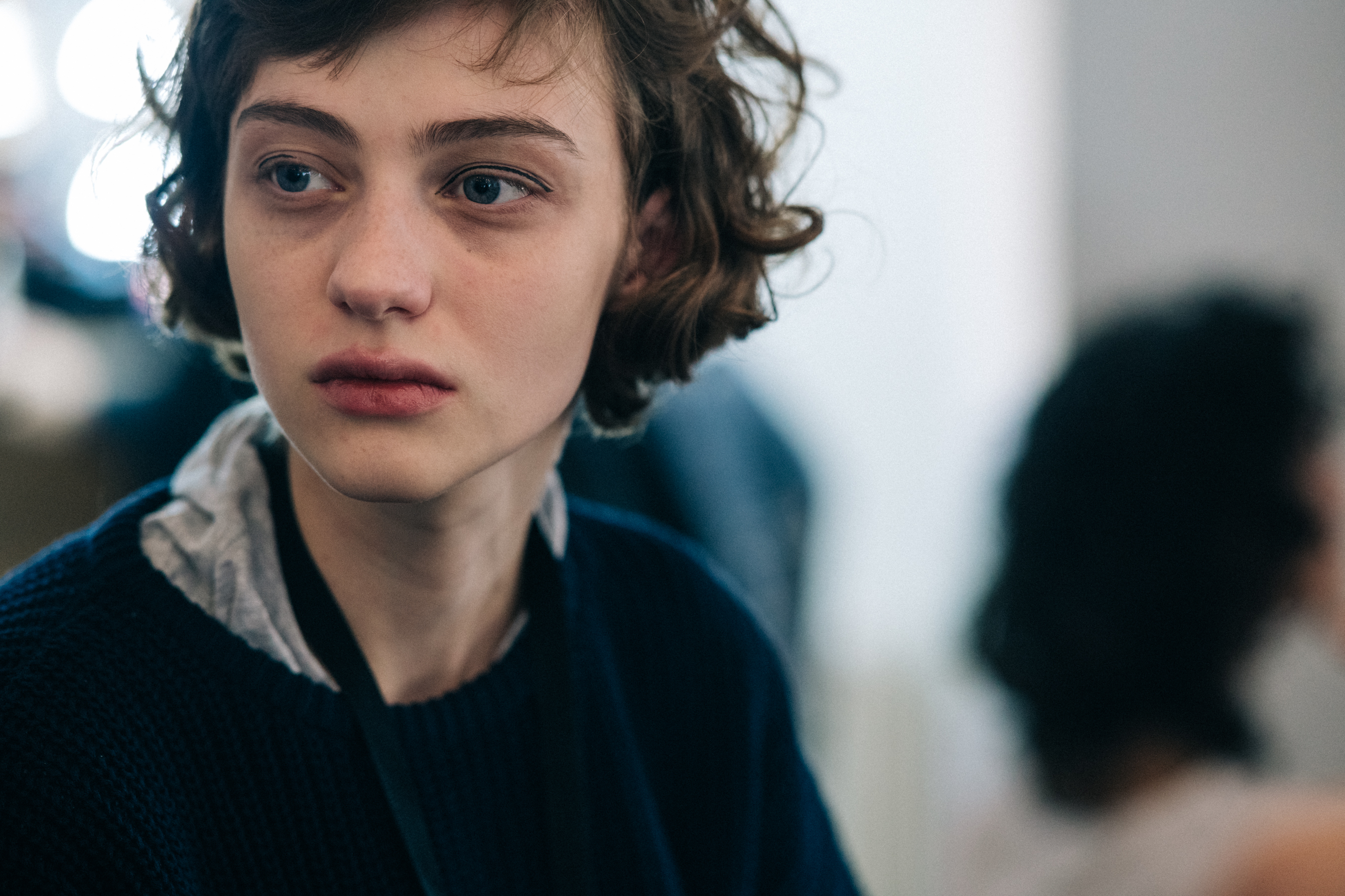 Model Lika Rigvava before the show