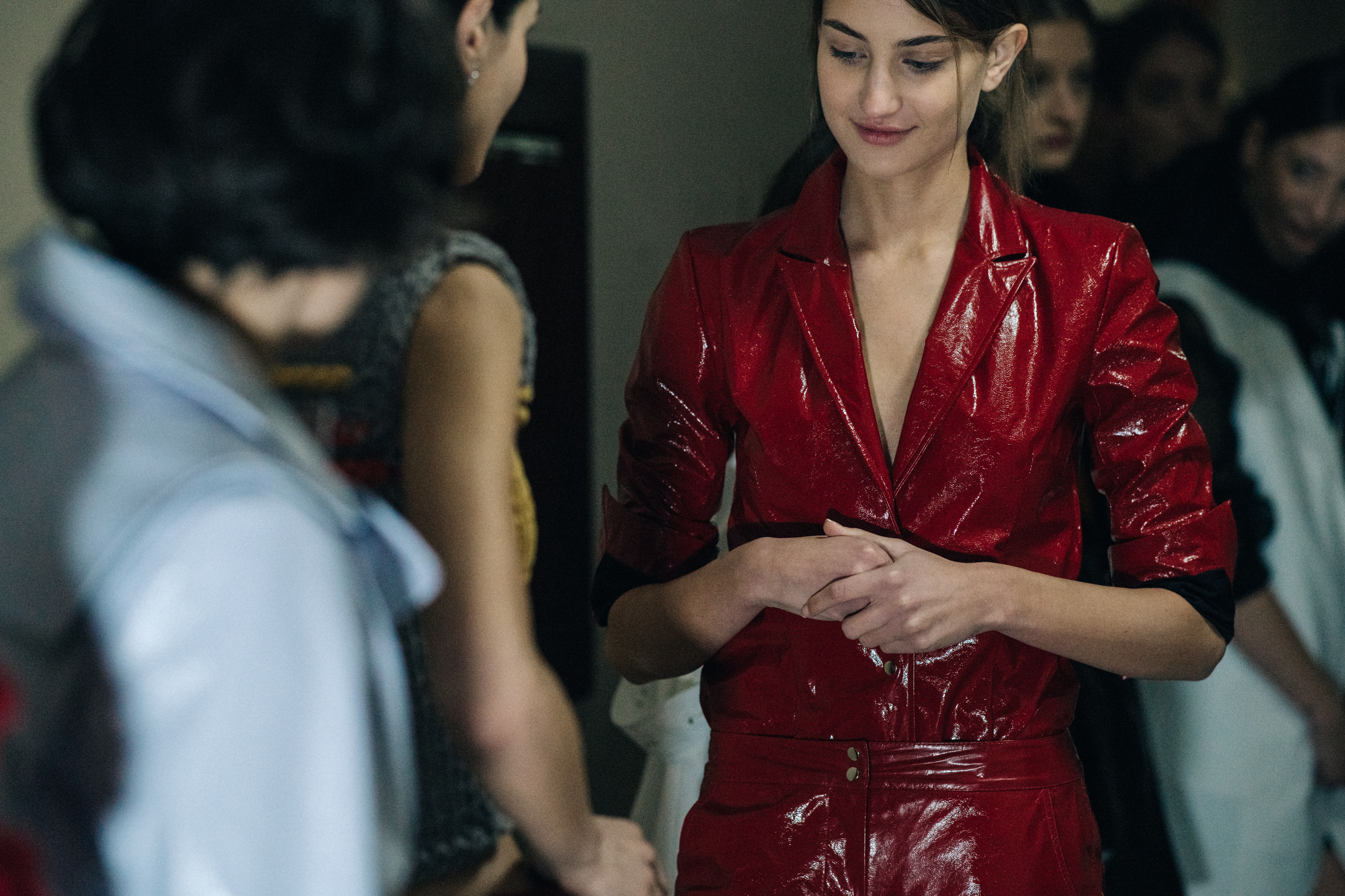 Georgian model Ana Shelia before the show