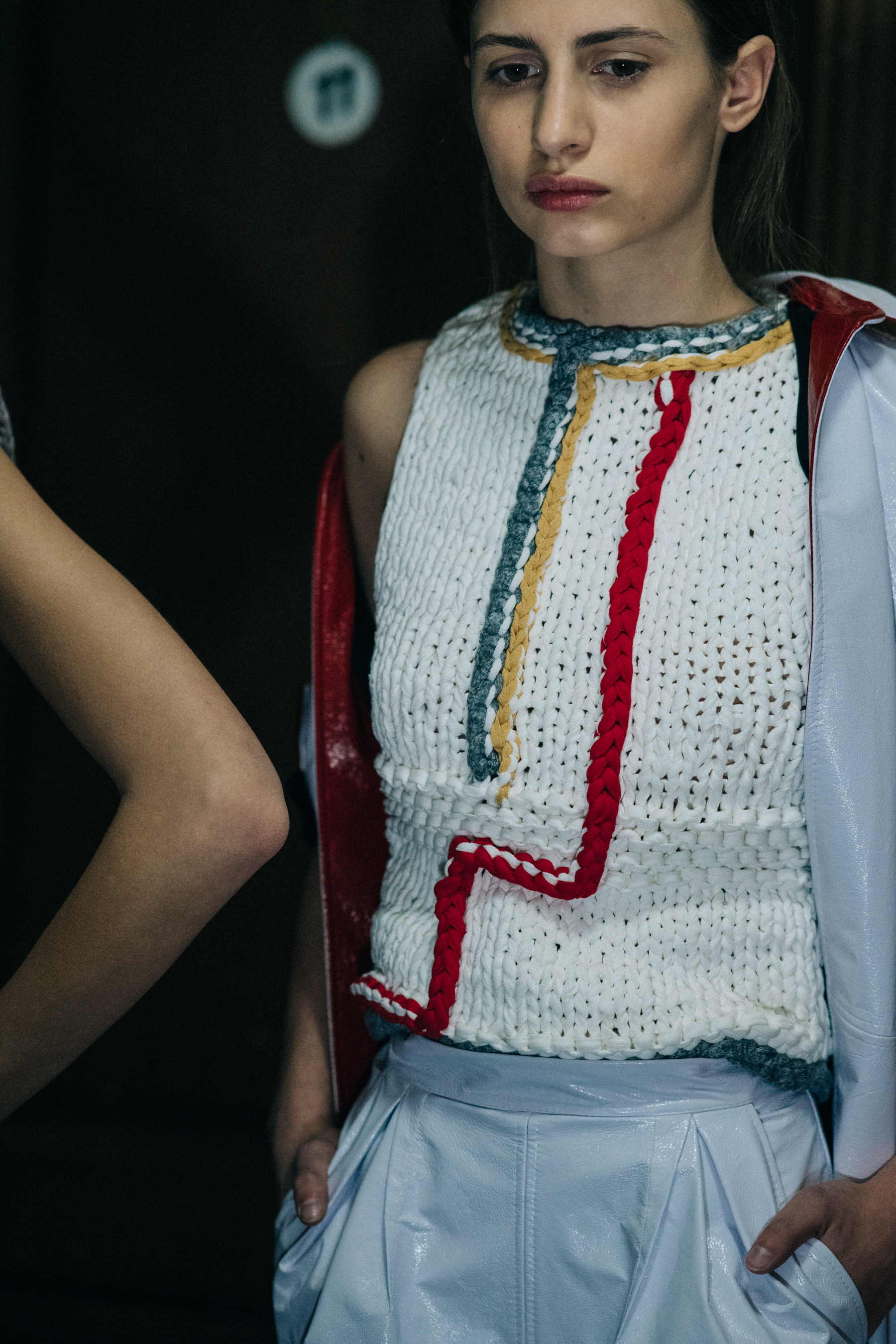 Model Beatrice Klimenko before the show