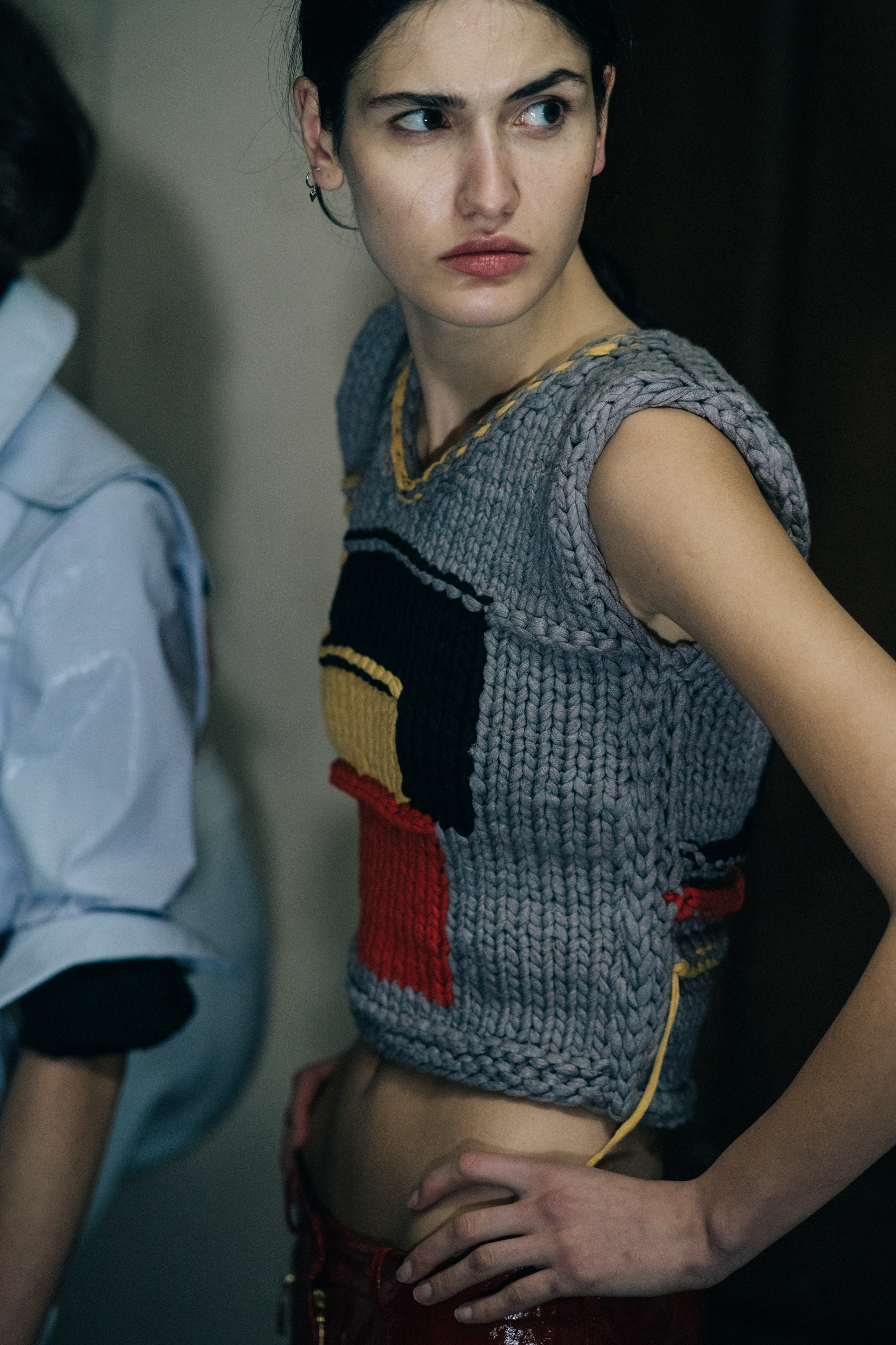 Model Tatia Akhalaia before the show