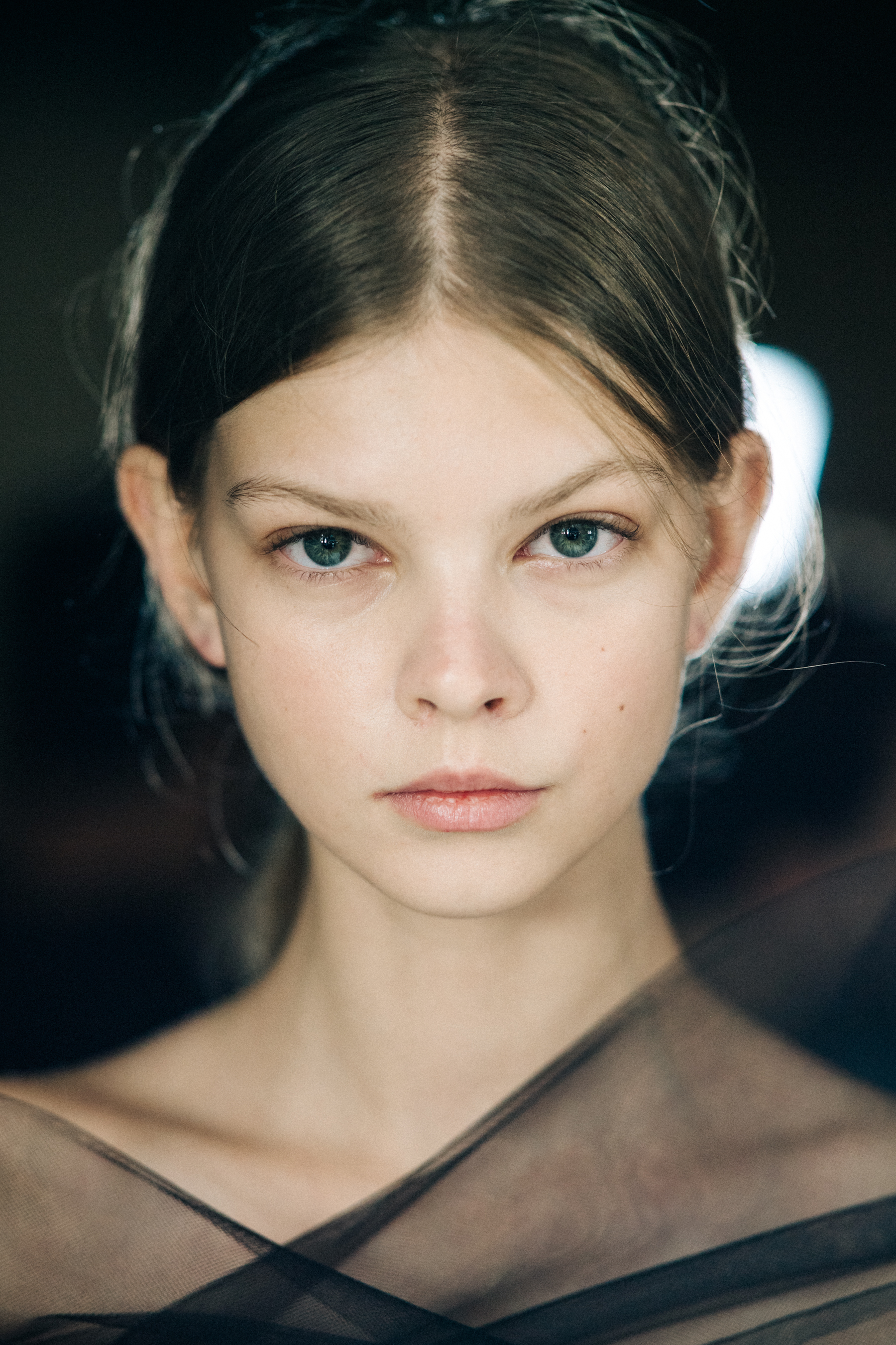 Portrait of a model before a show
