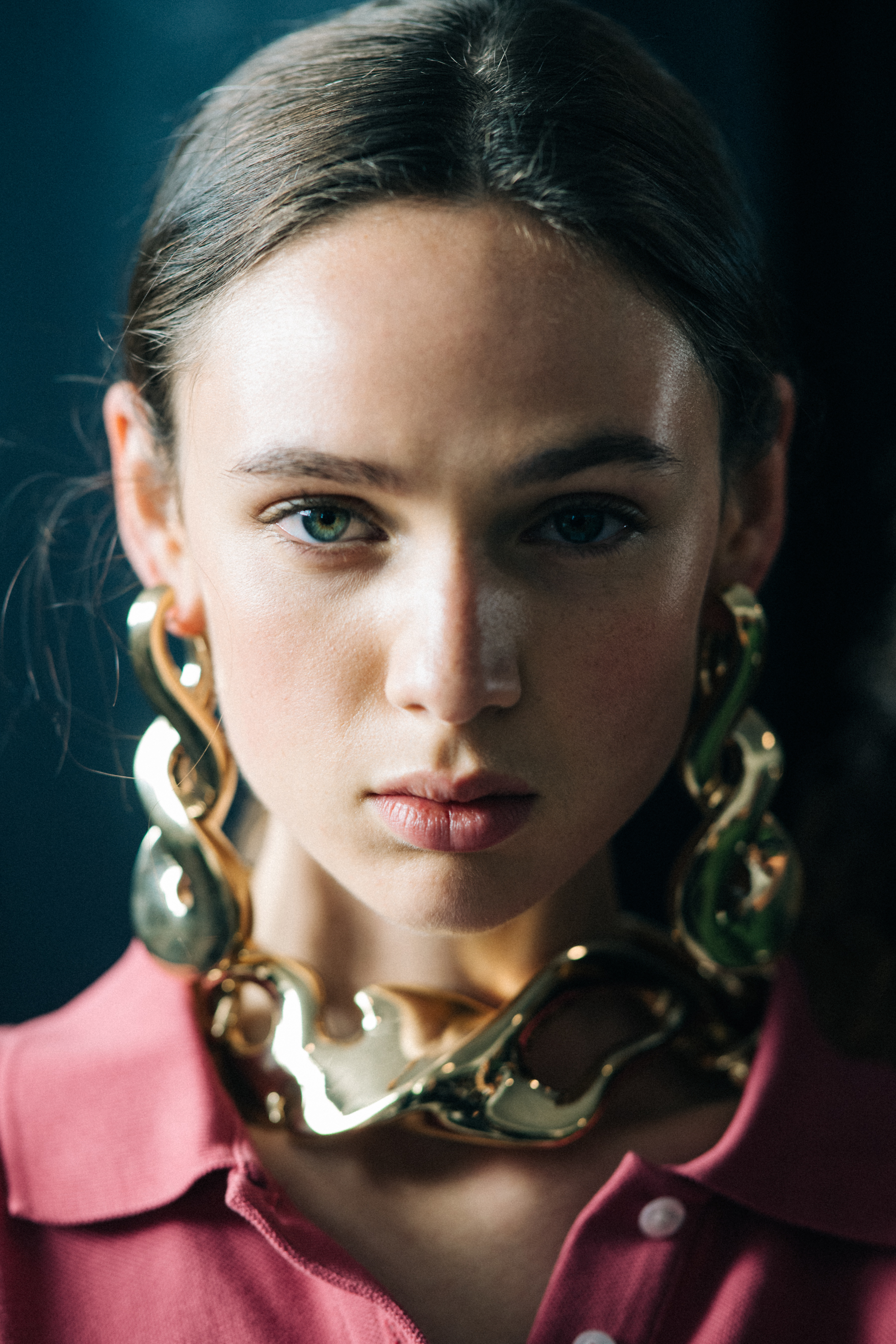 Portrait of a model before a show