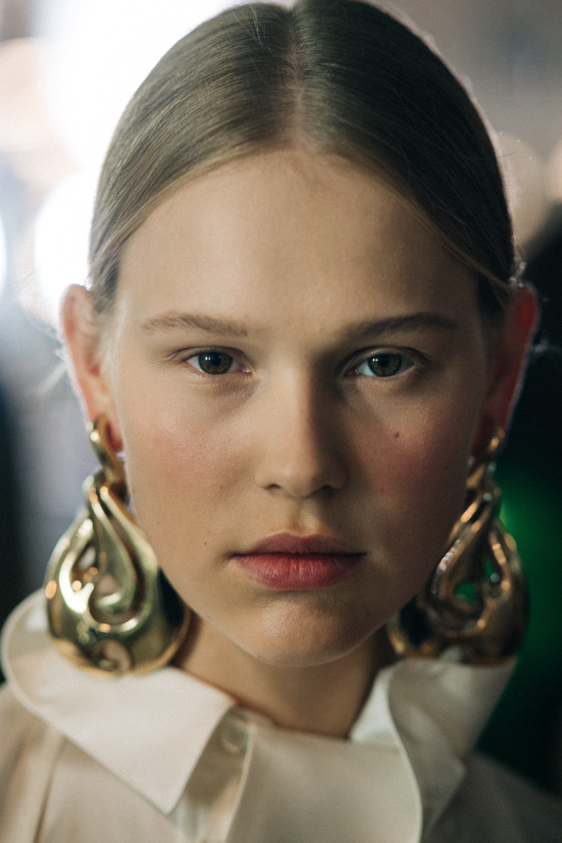 Portrait of a model before a show