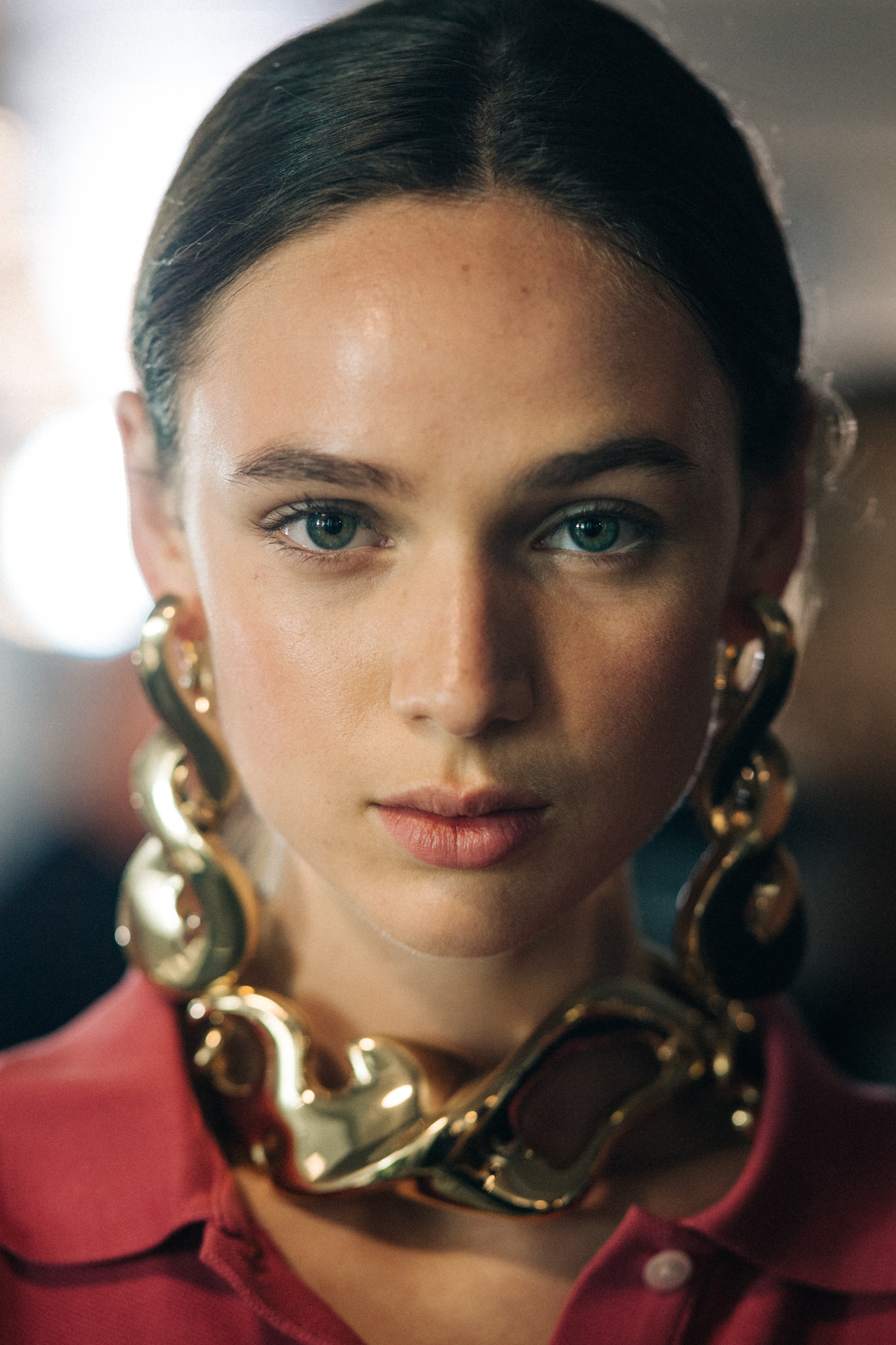 Portrait of a model before a show
