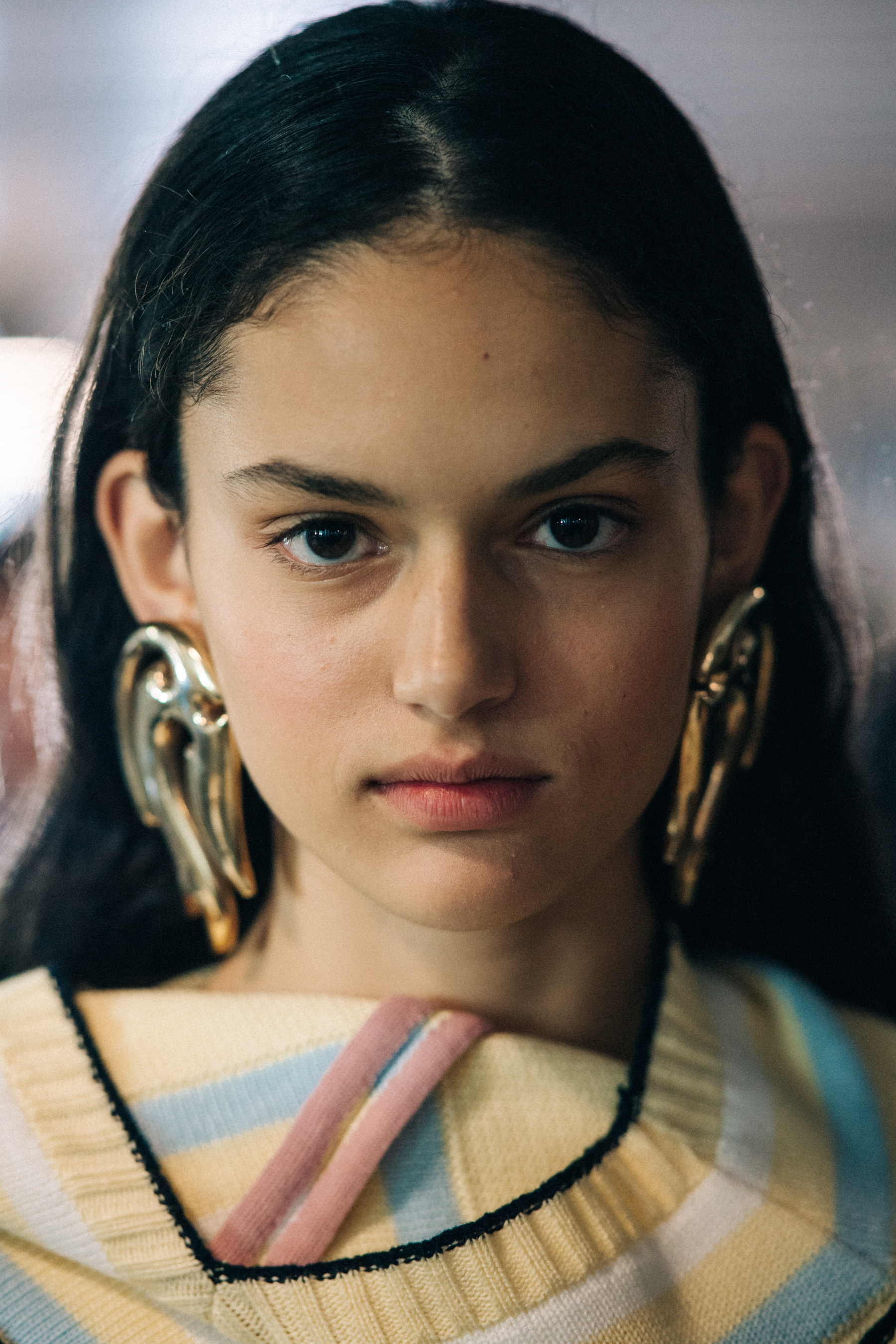Portrait of a model before a show