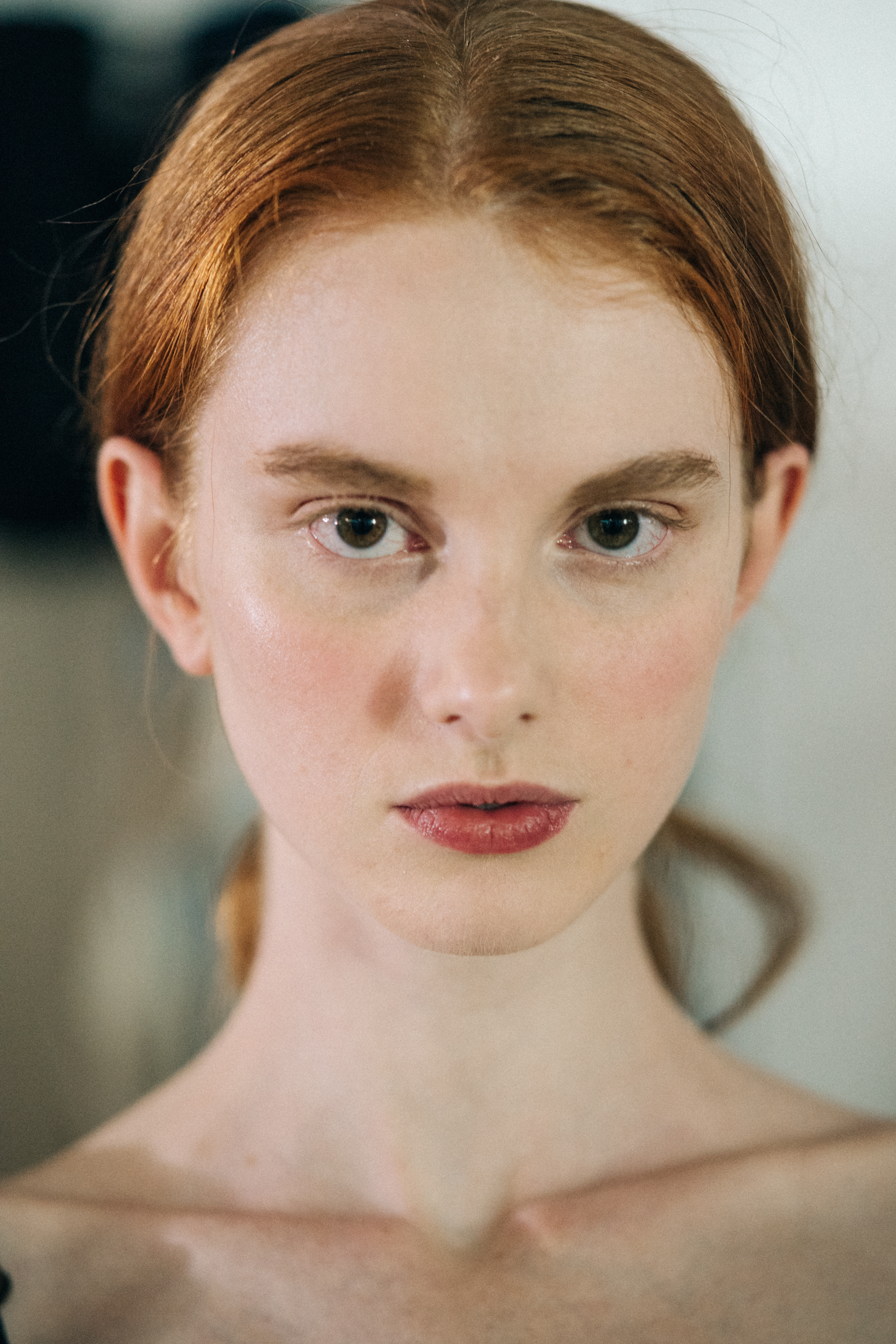 Portrait of a model before a show