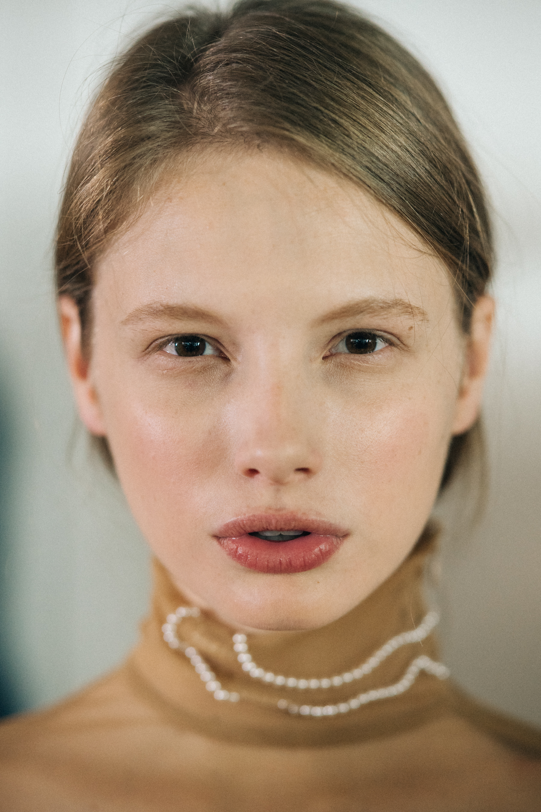Portrait of a model before a show
