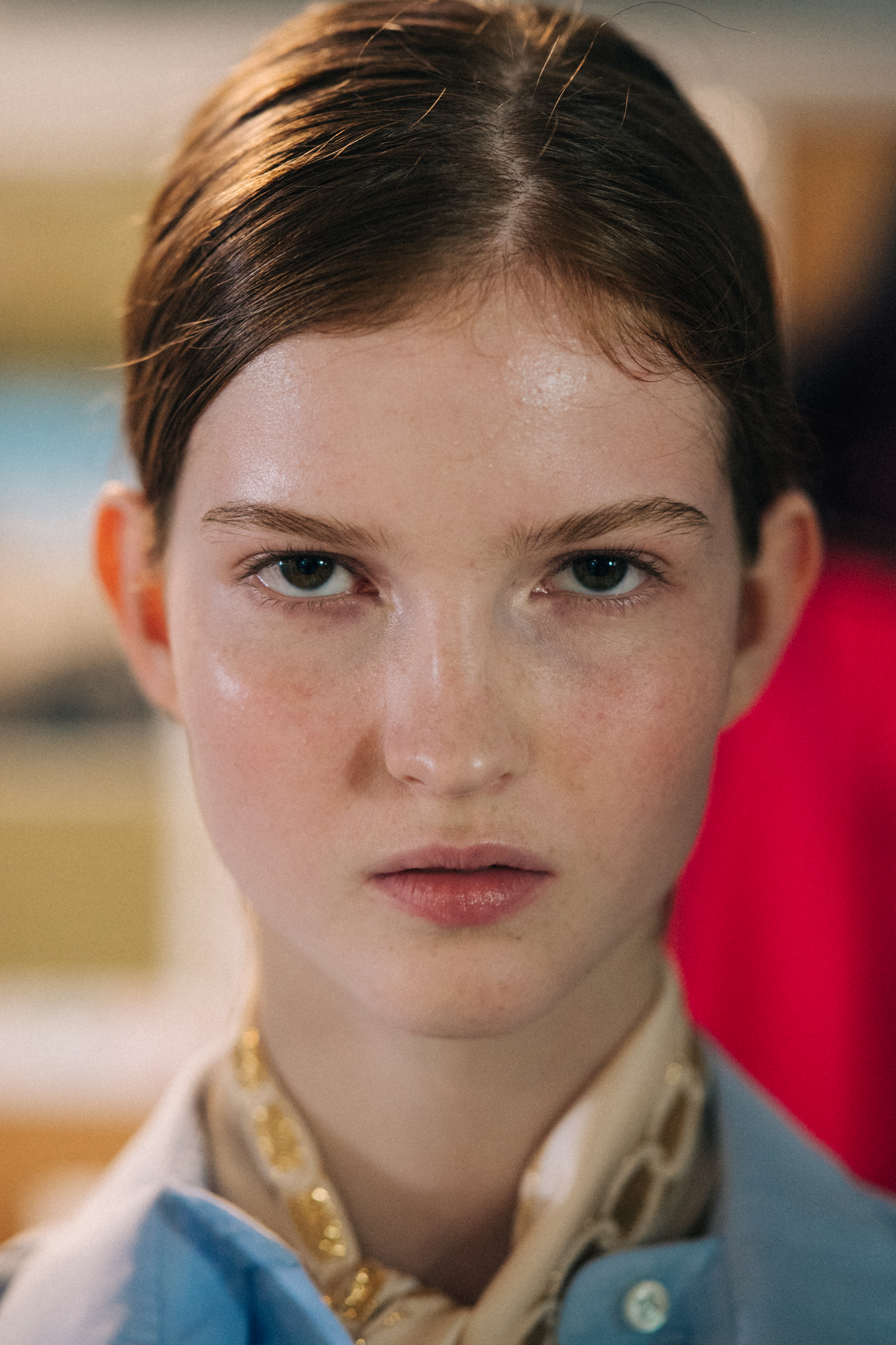 Portrait of a model before a show