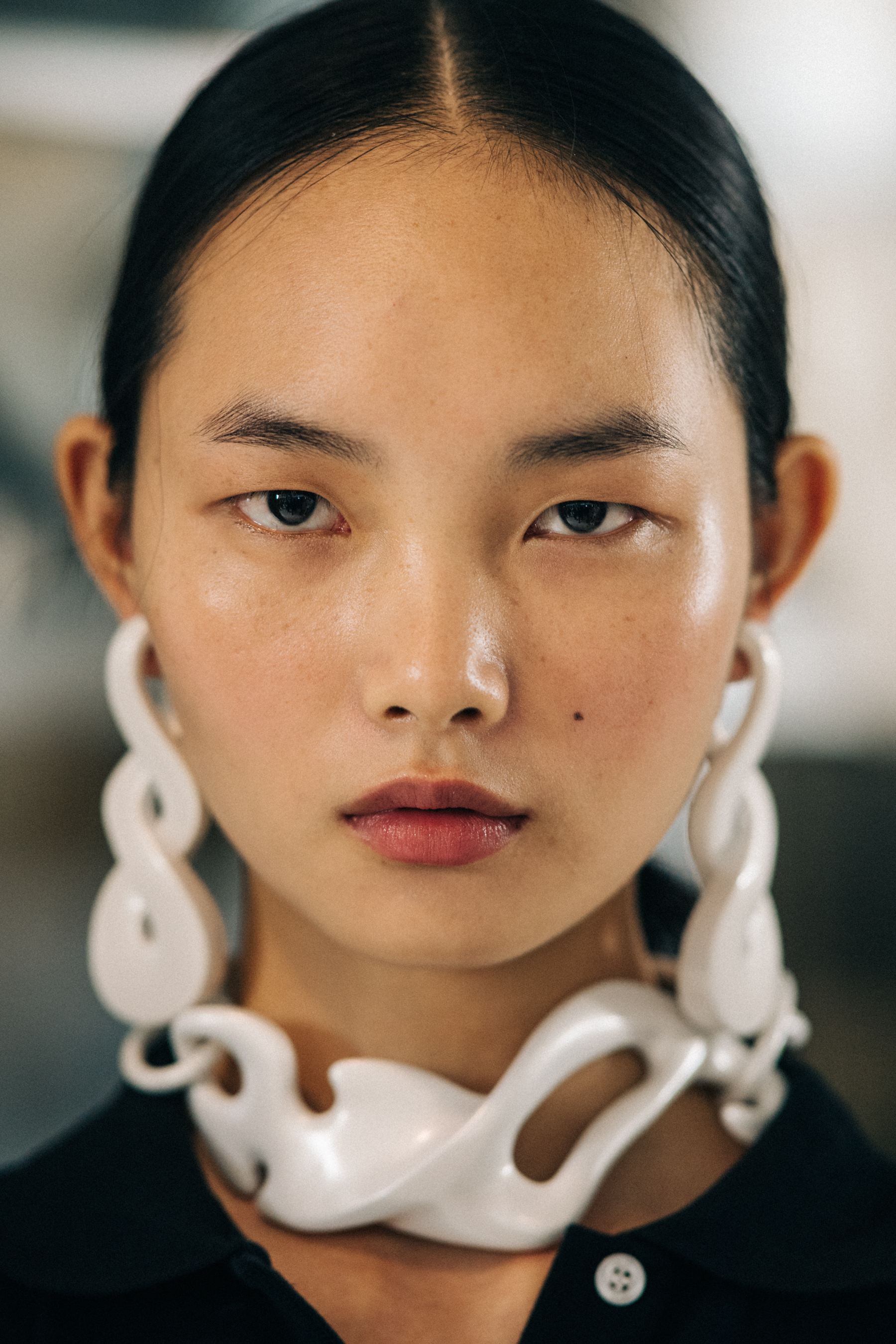 Portrait of a model before a show