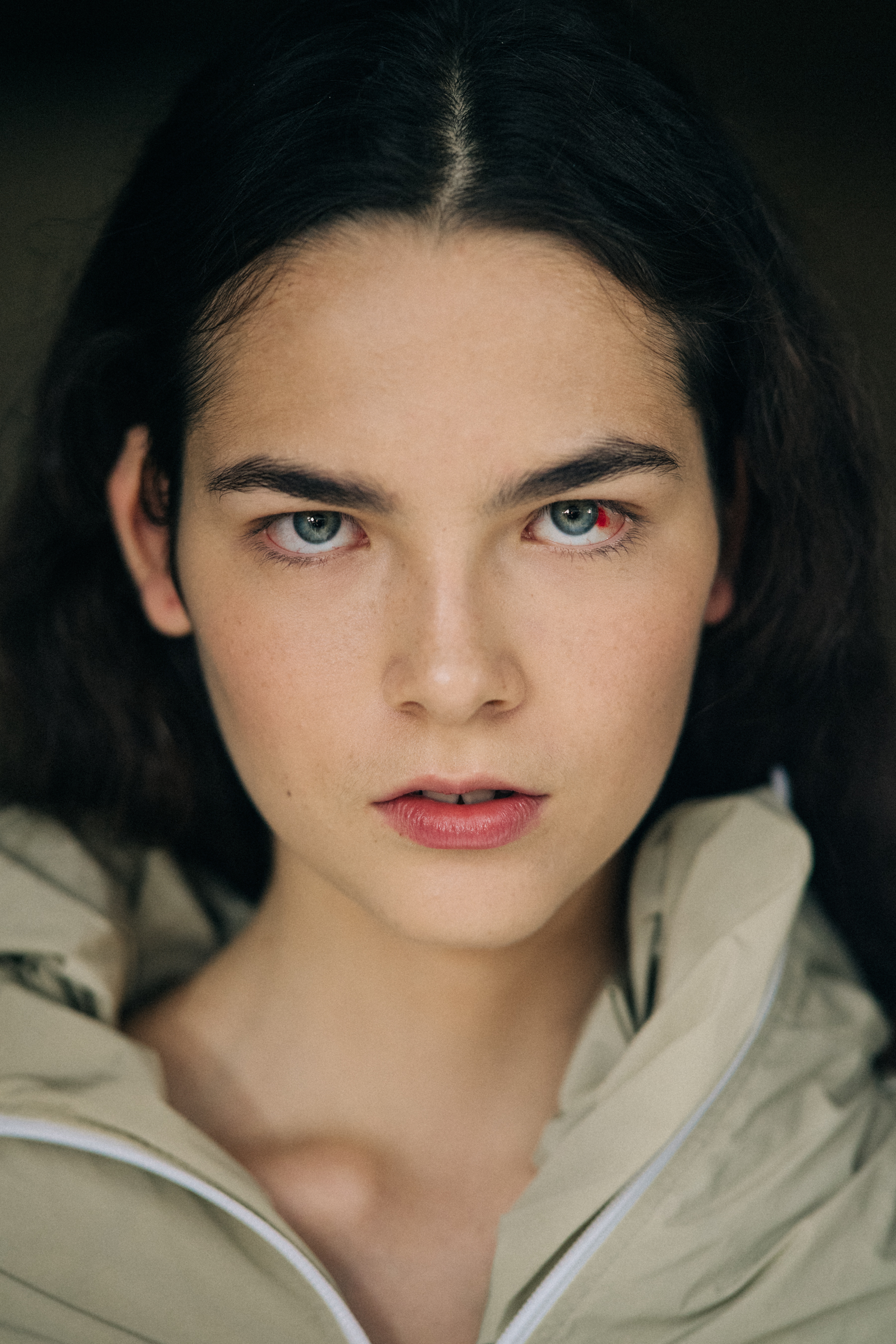 Portrait of a model before a show