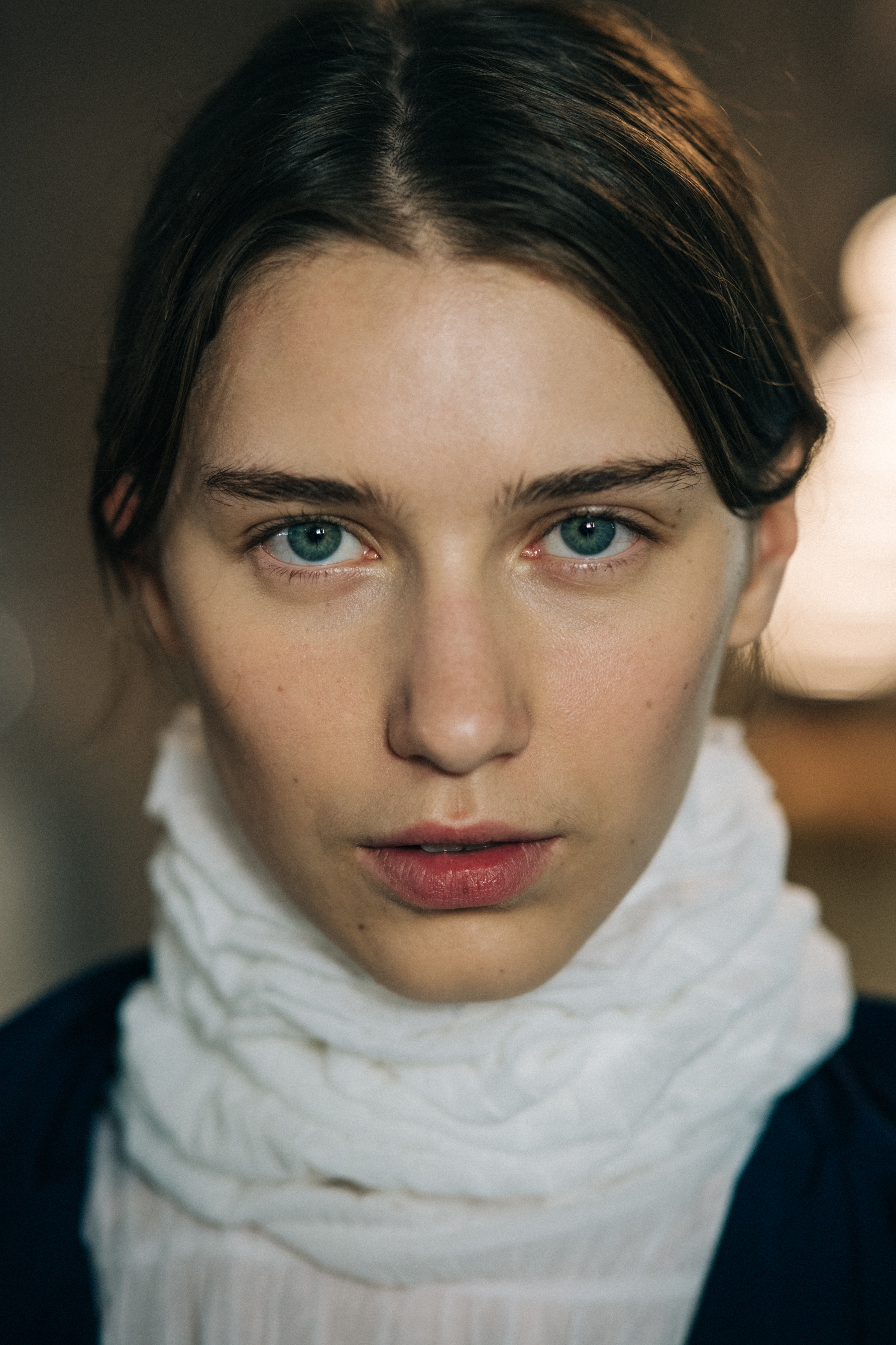 Portrait of a model before a show