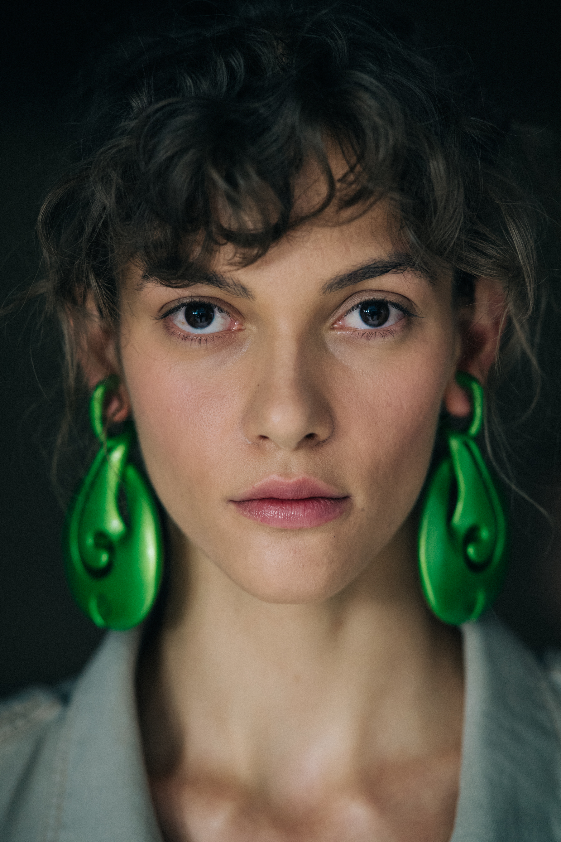 Portrait of a model before a show
