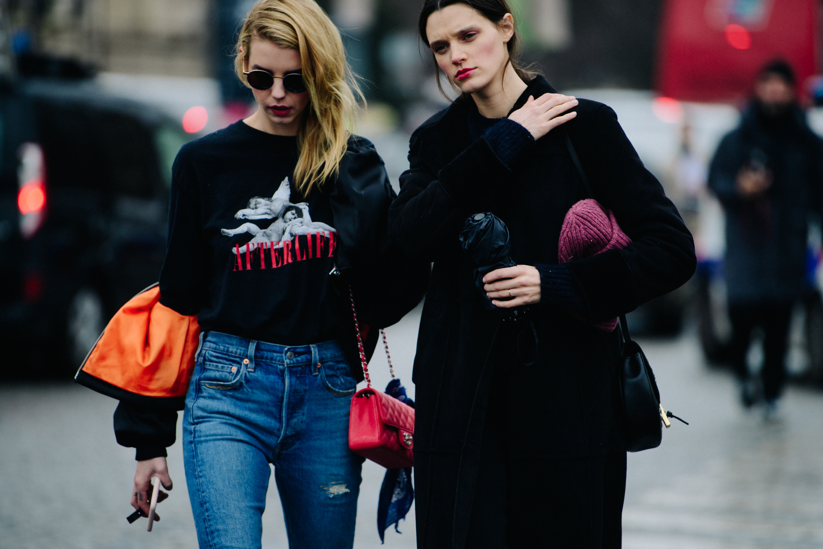 Leila Goldkuhl and friend wearing black after Chanel