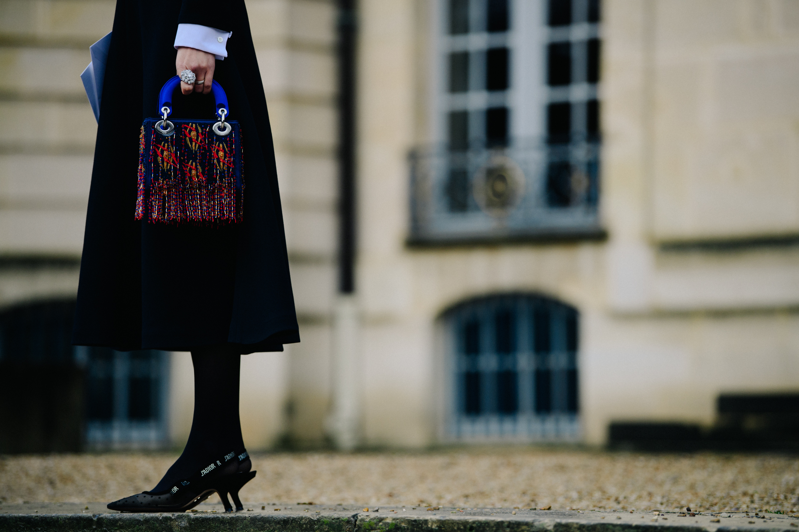 Woman wearing Christian Dior shoes