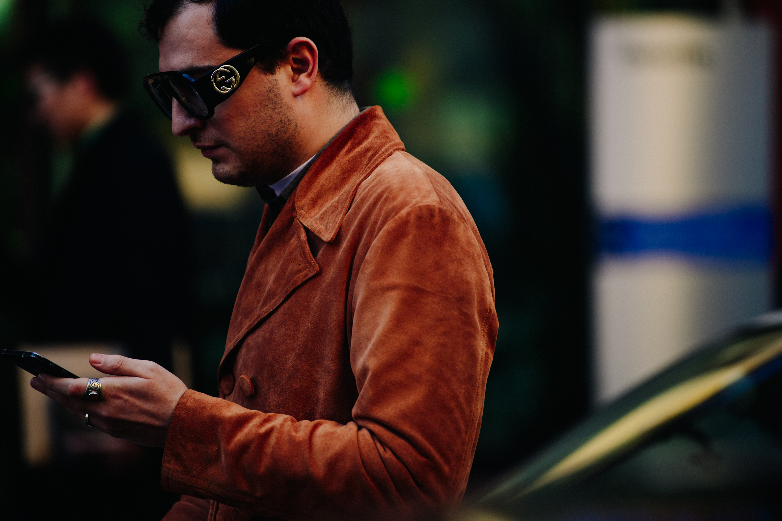 Man wearing Gucci glasses