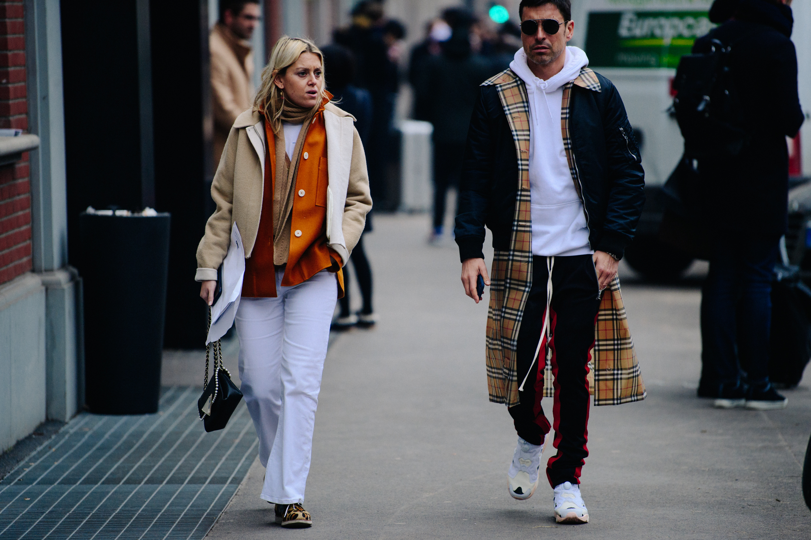 Alex Badia and friend wearing tan and white