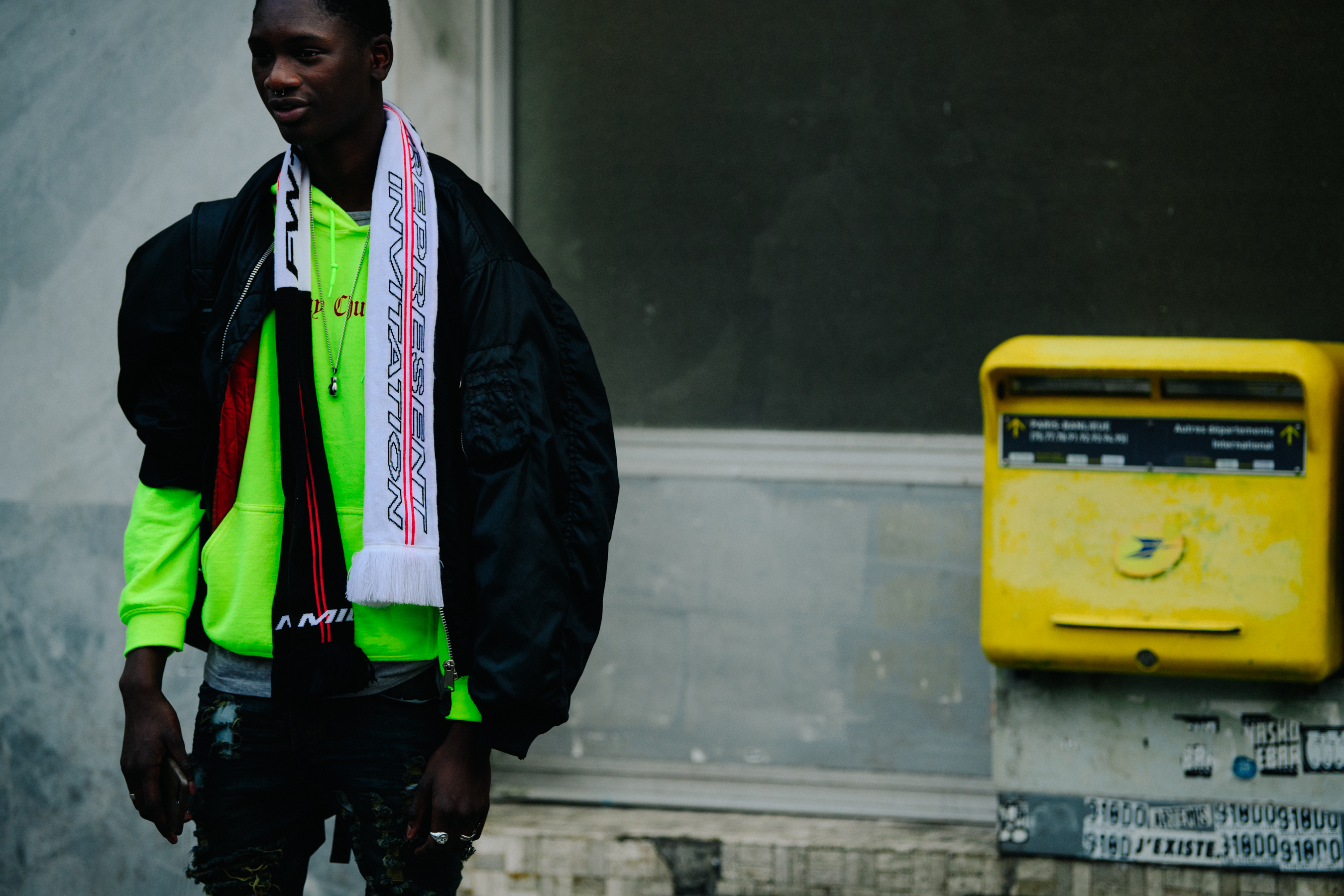British model wearing green