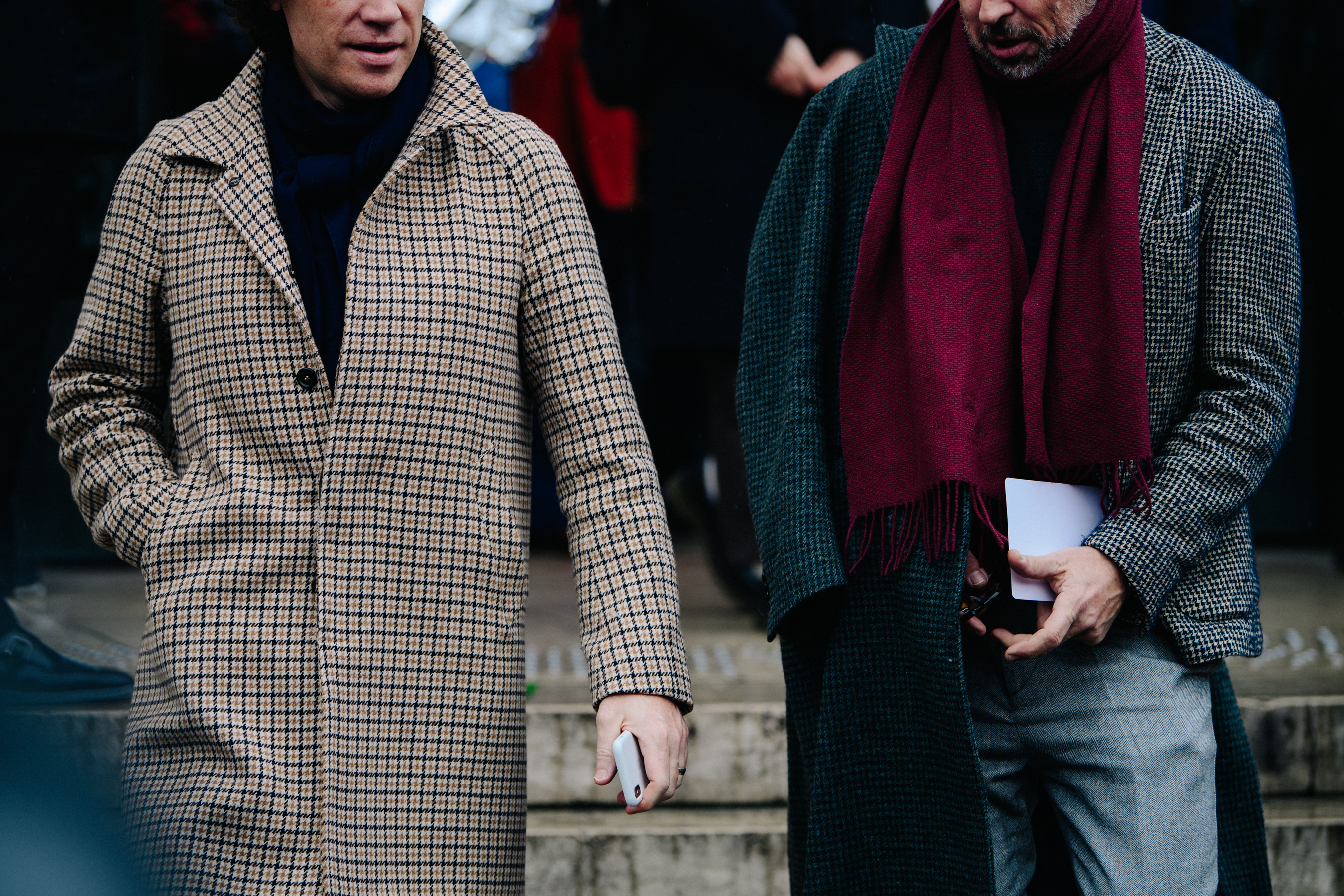 Nick Sullivan and friend wearing winter coats