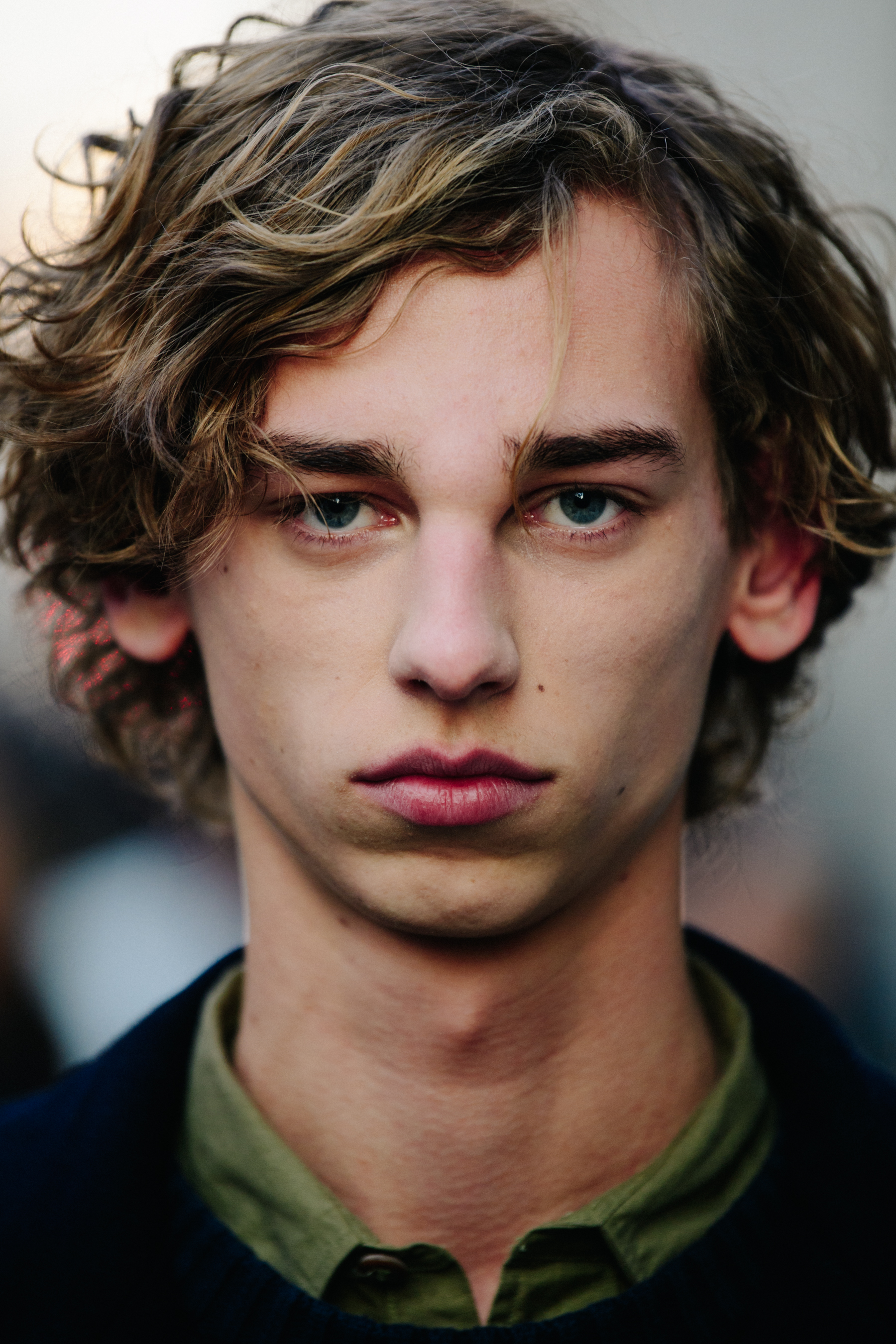 Portrait of model with blue eyes