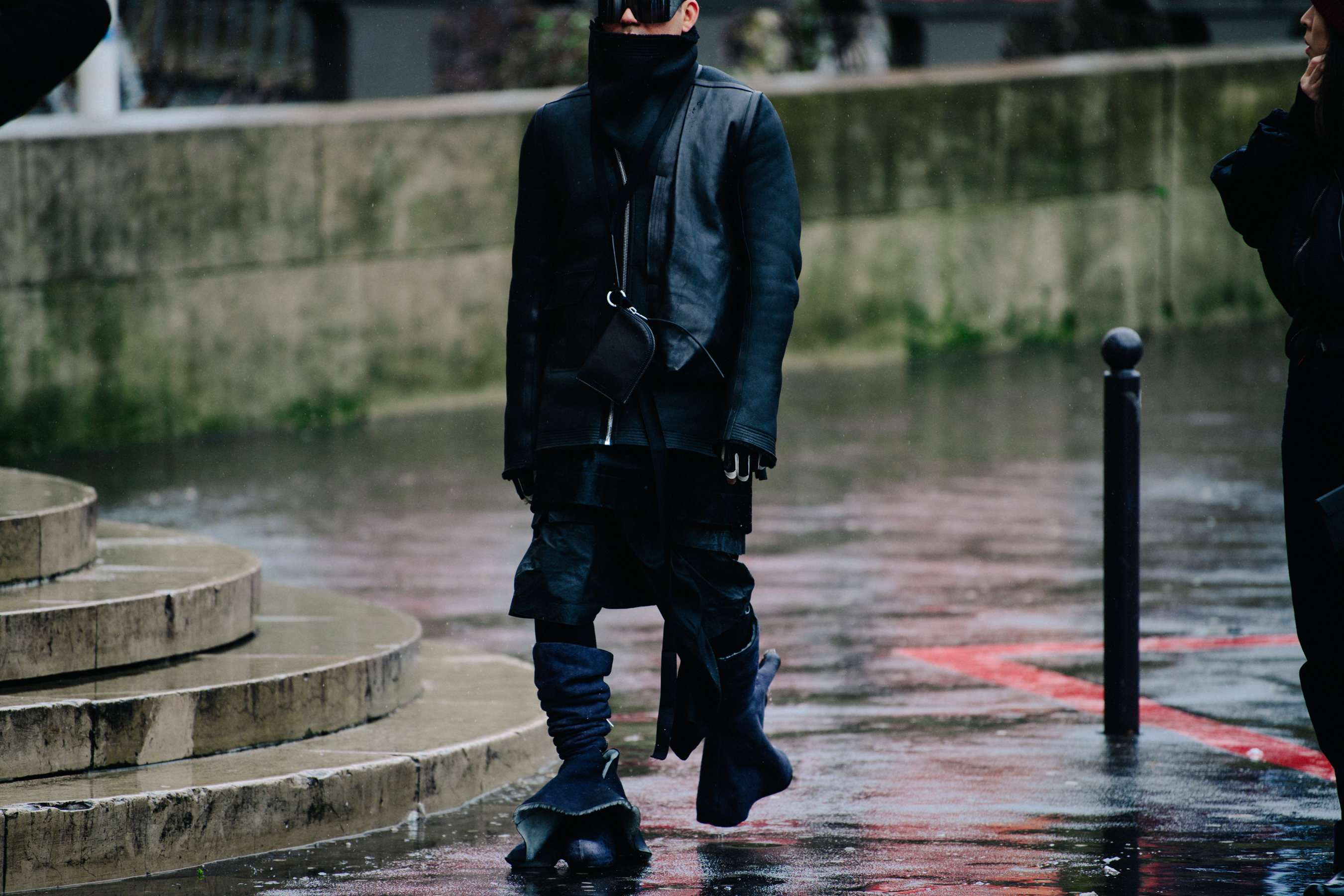 Man wearing all leather outfit