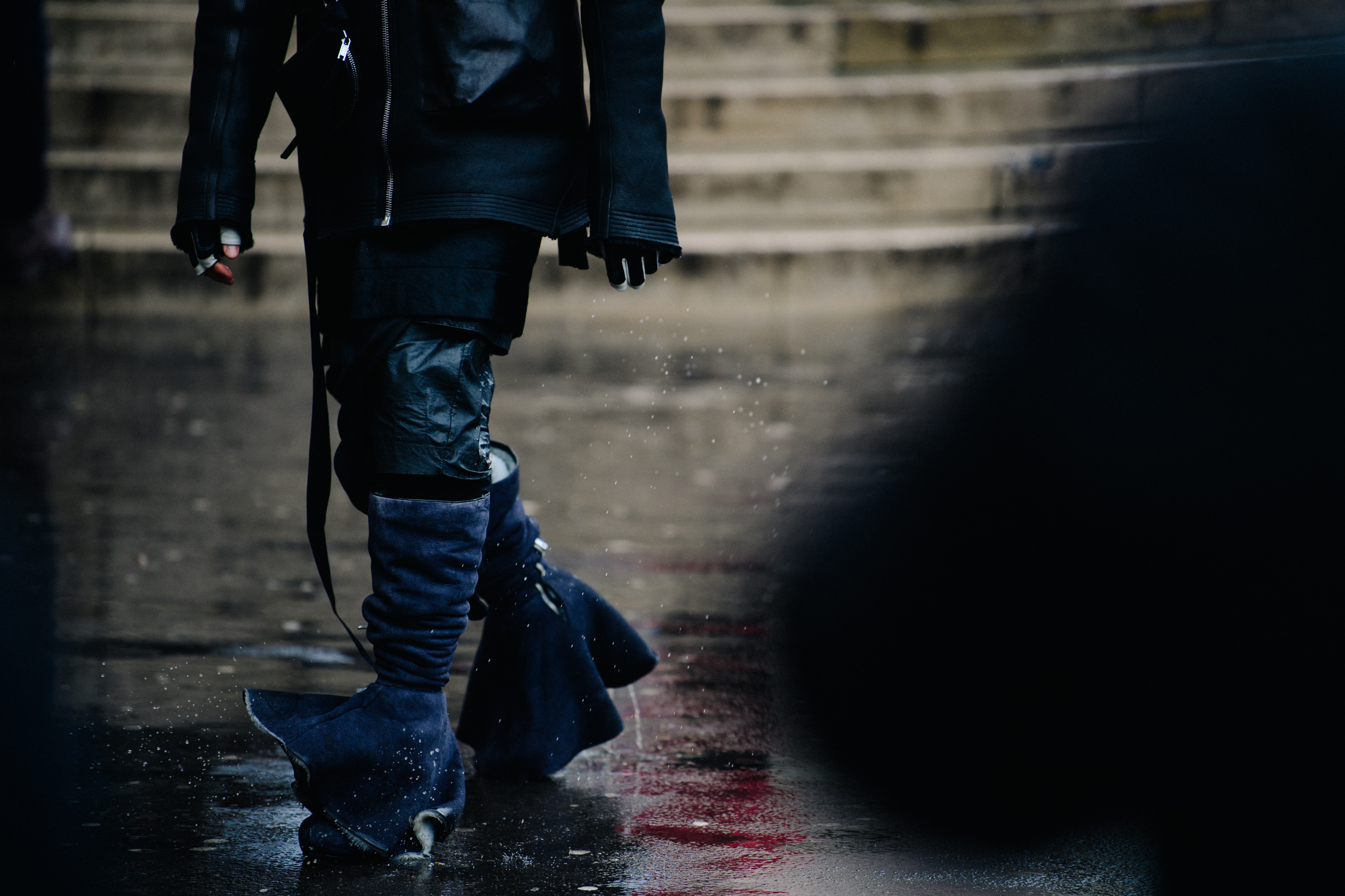 Man wearing all leather outfit