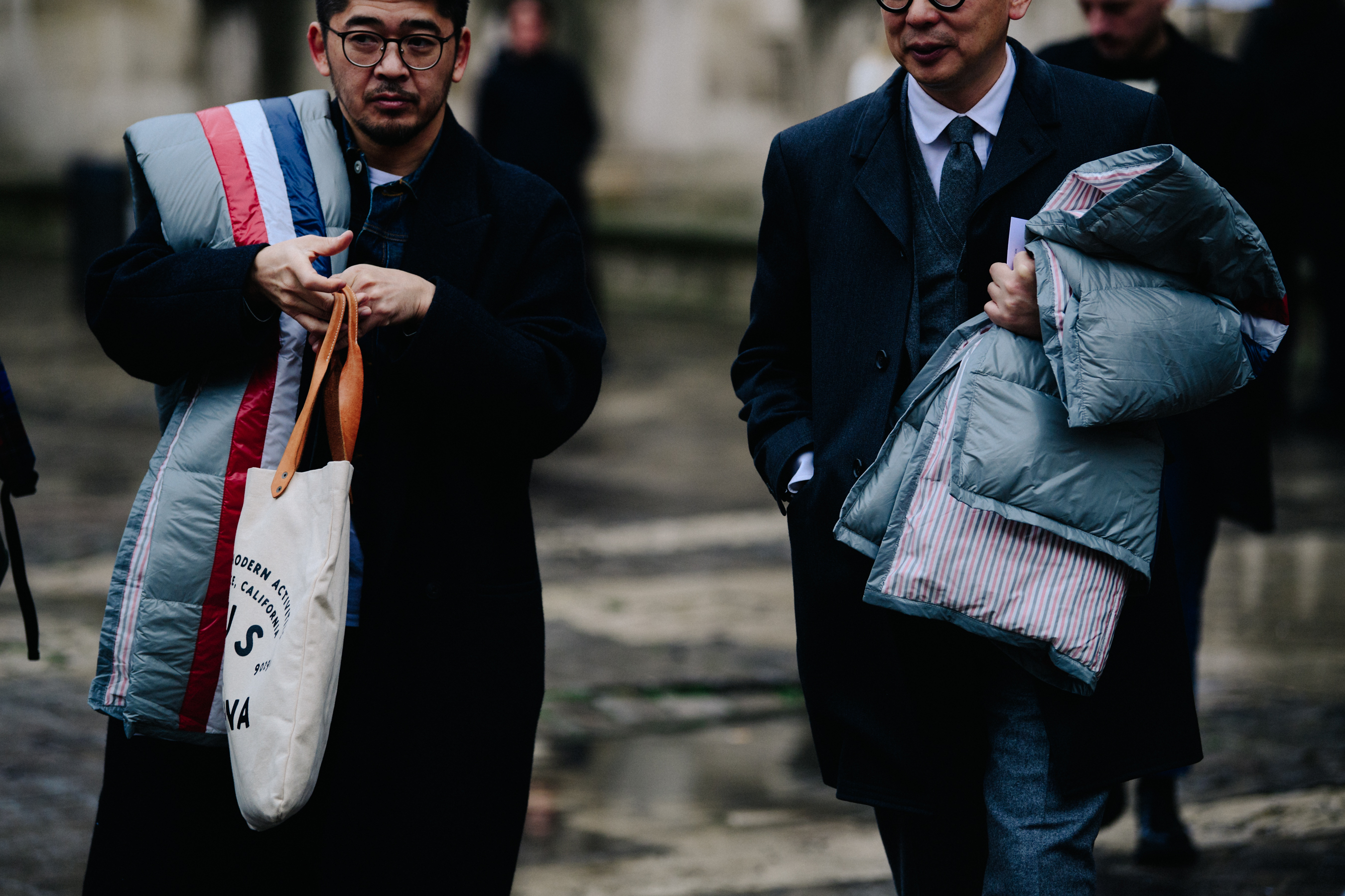 Takahiro Kinoshita and friend at Thom Browne