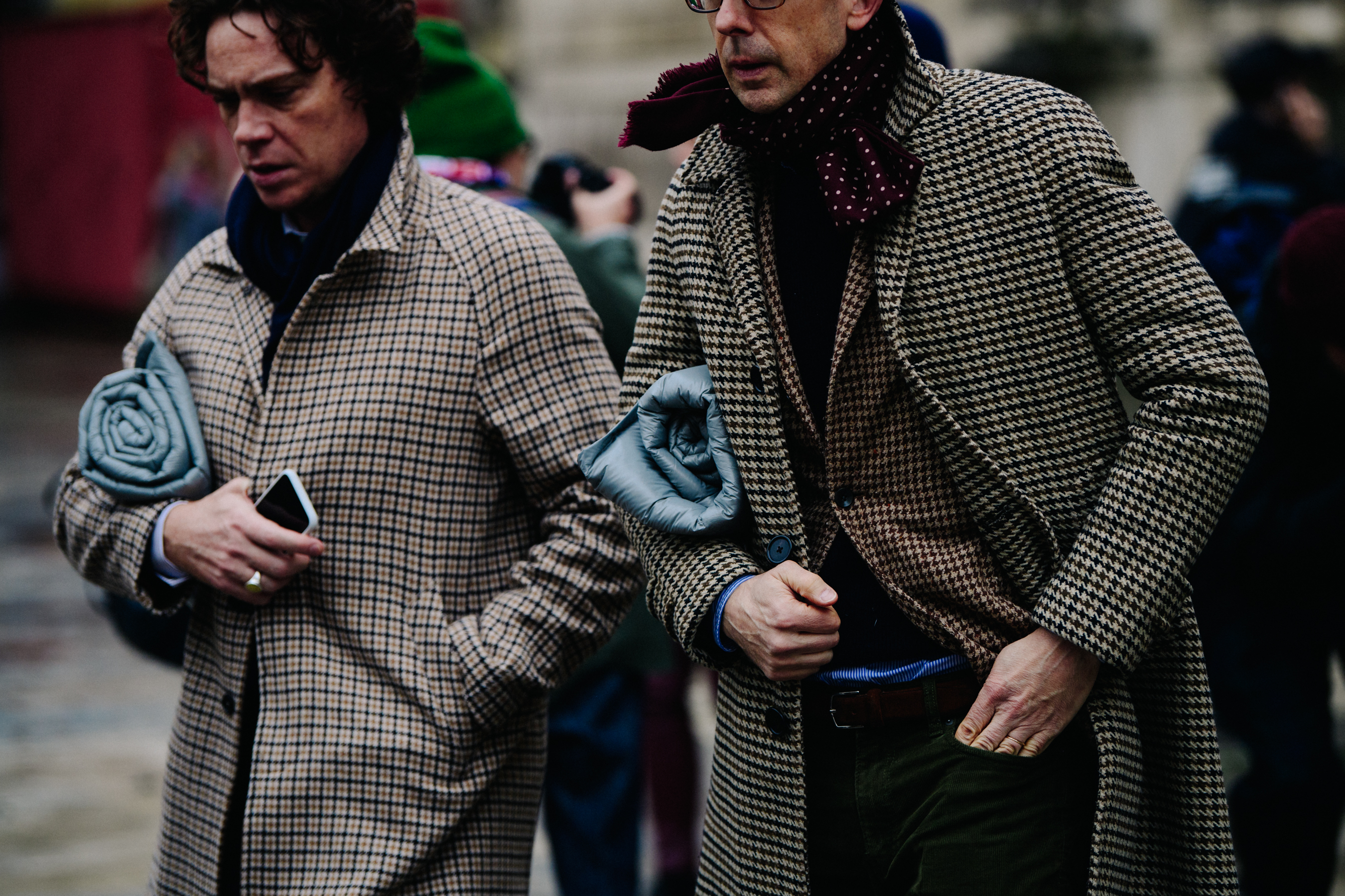 Michael Hainey and friend wearing wool coats