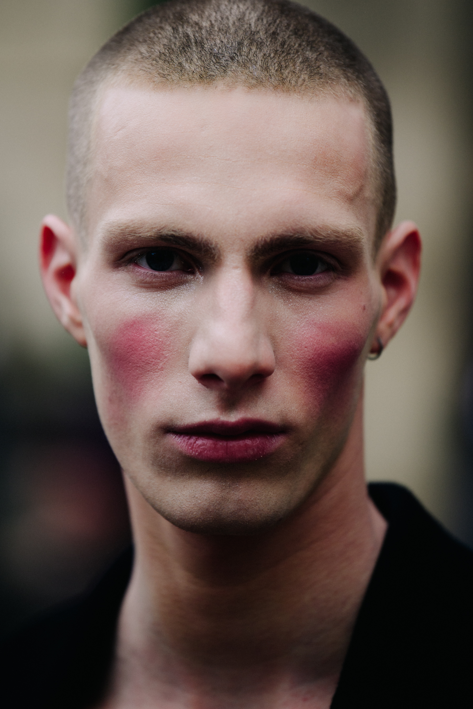 Portrait of model with cheek blush