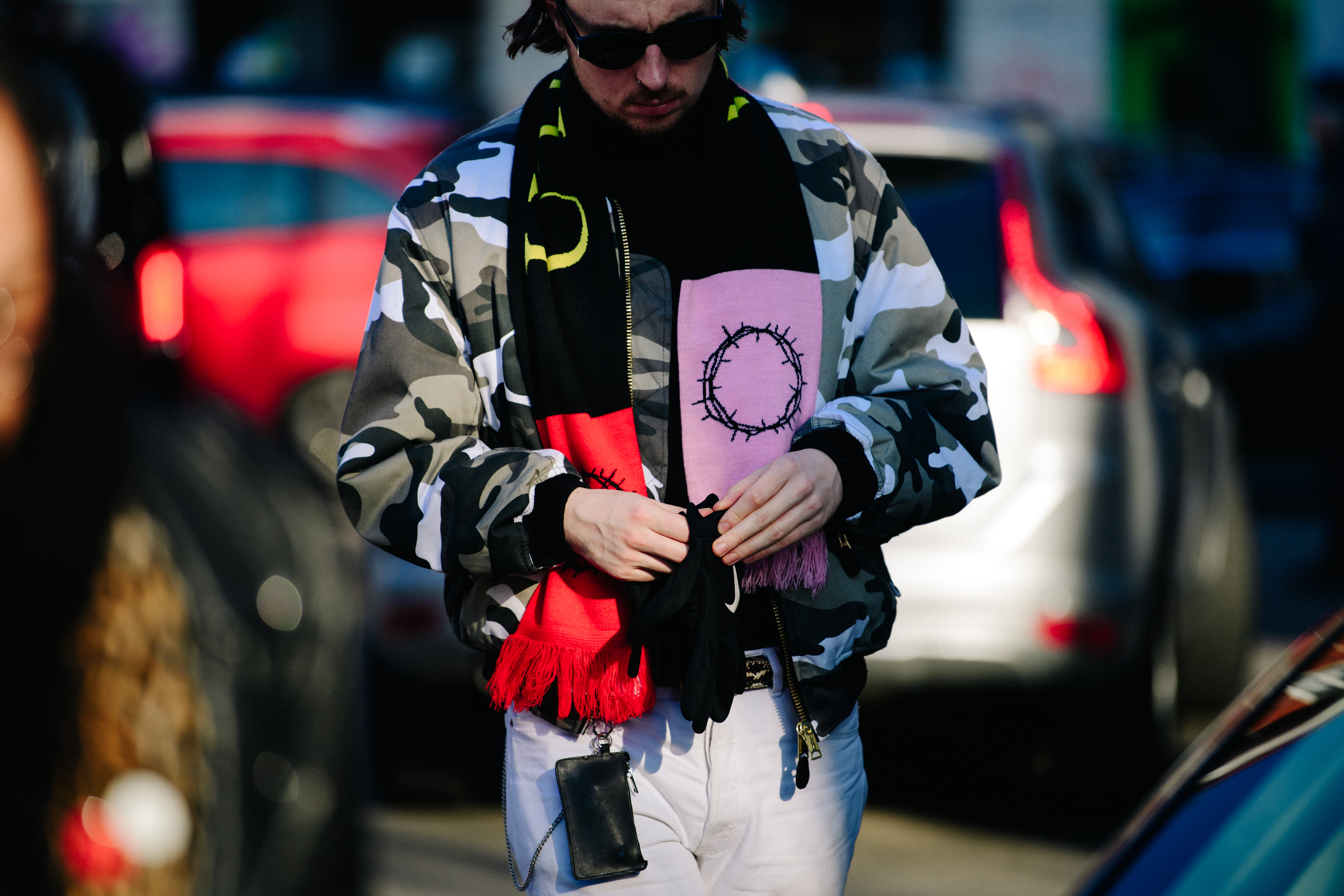 Editor wearing camouflage jacket