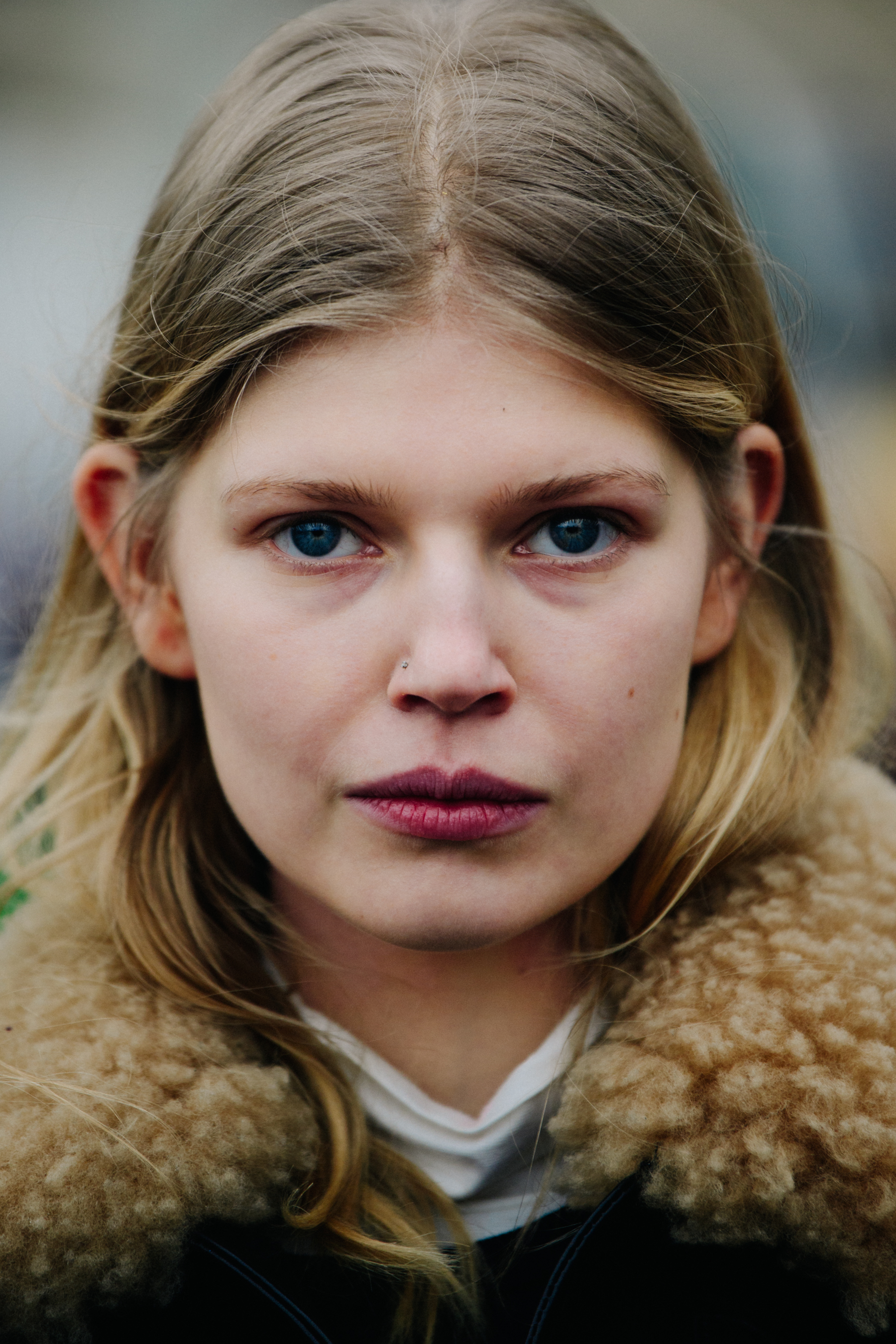 Portrait of model with blue eyes