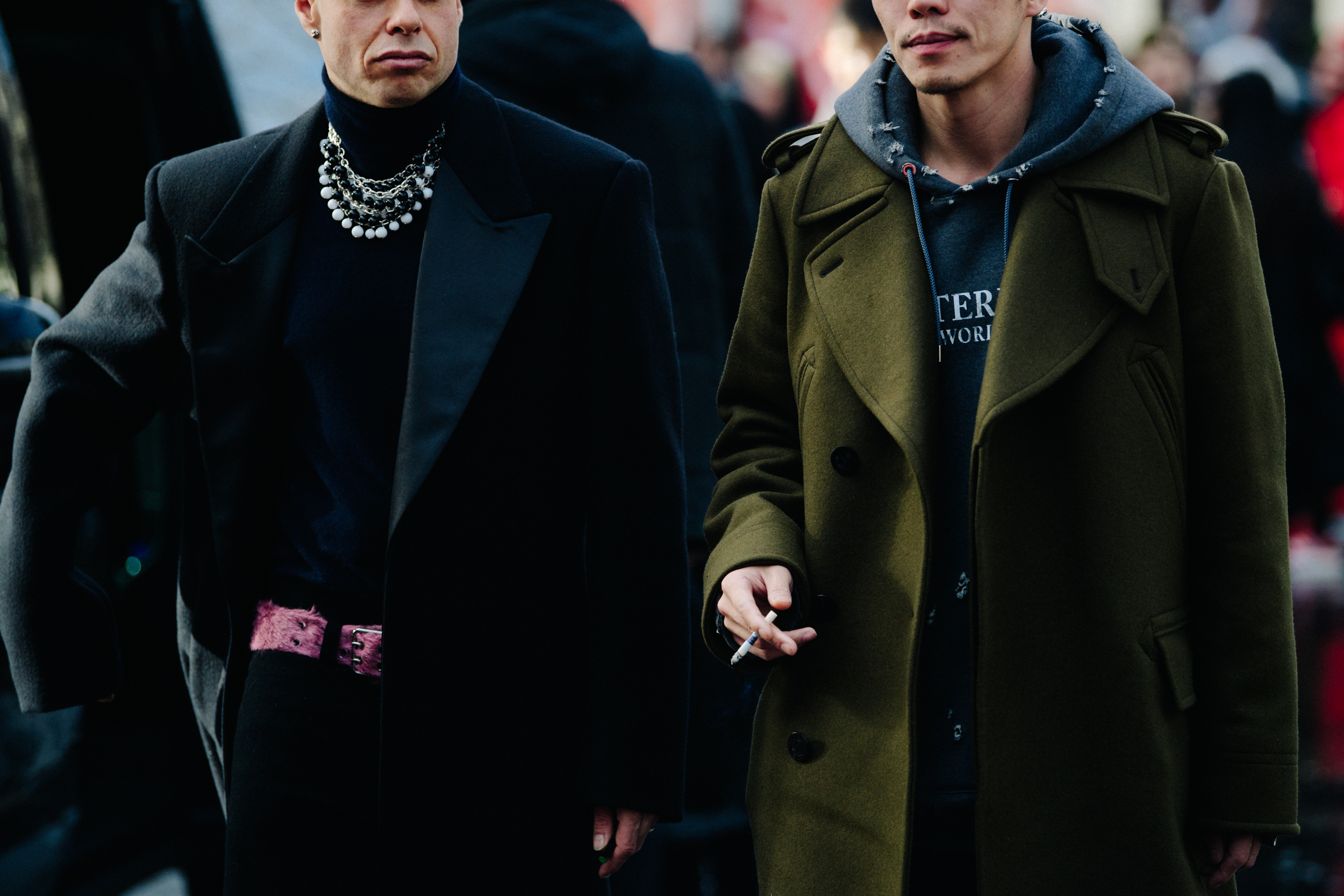 Two men wearing big winter coats
