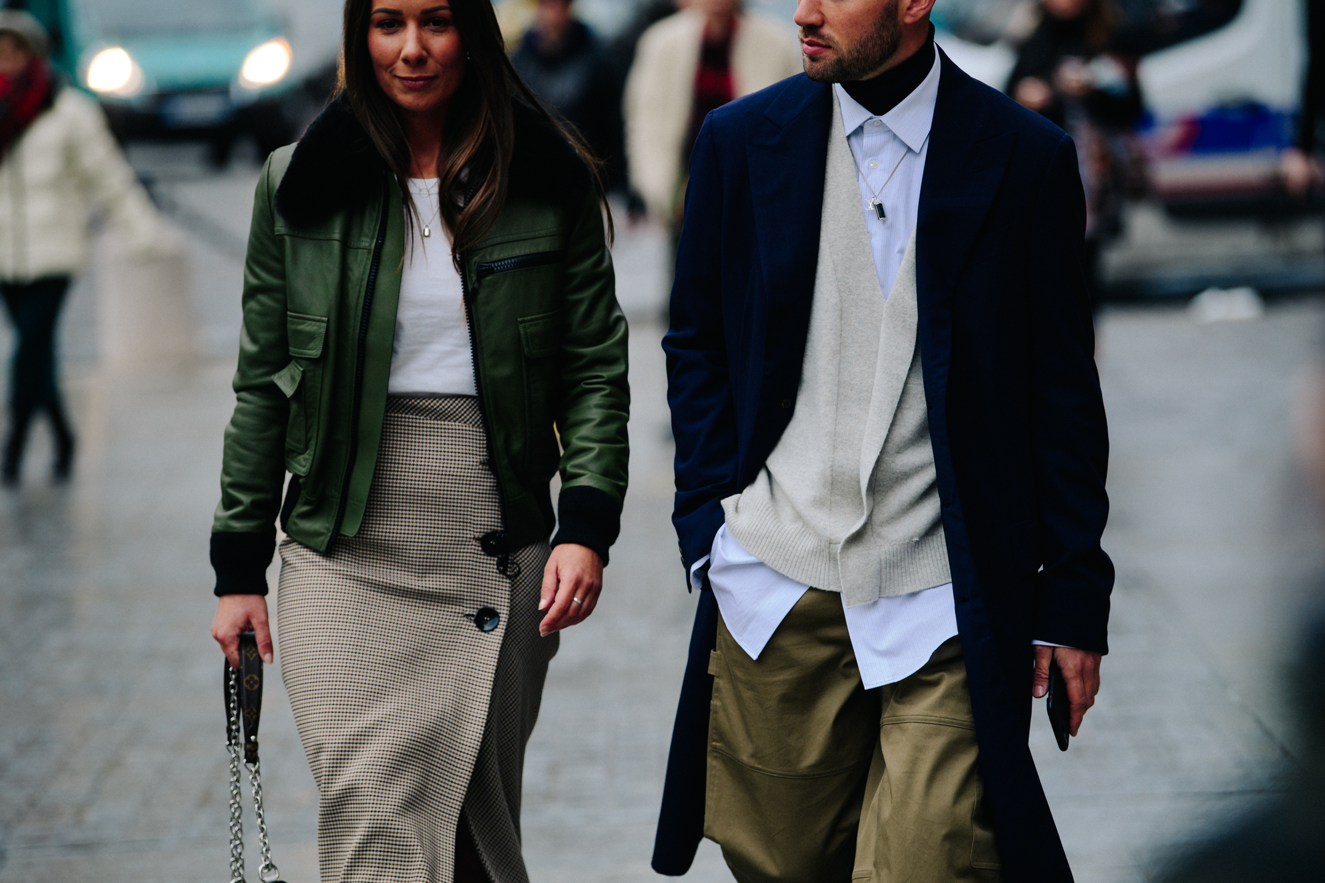 Couple wearing smart outfits