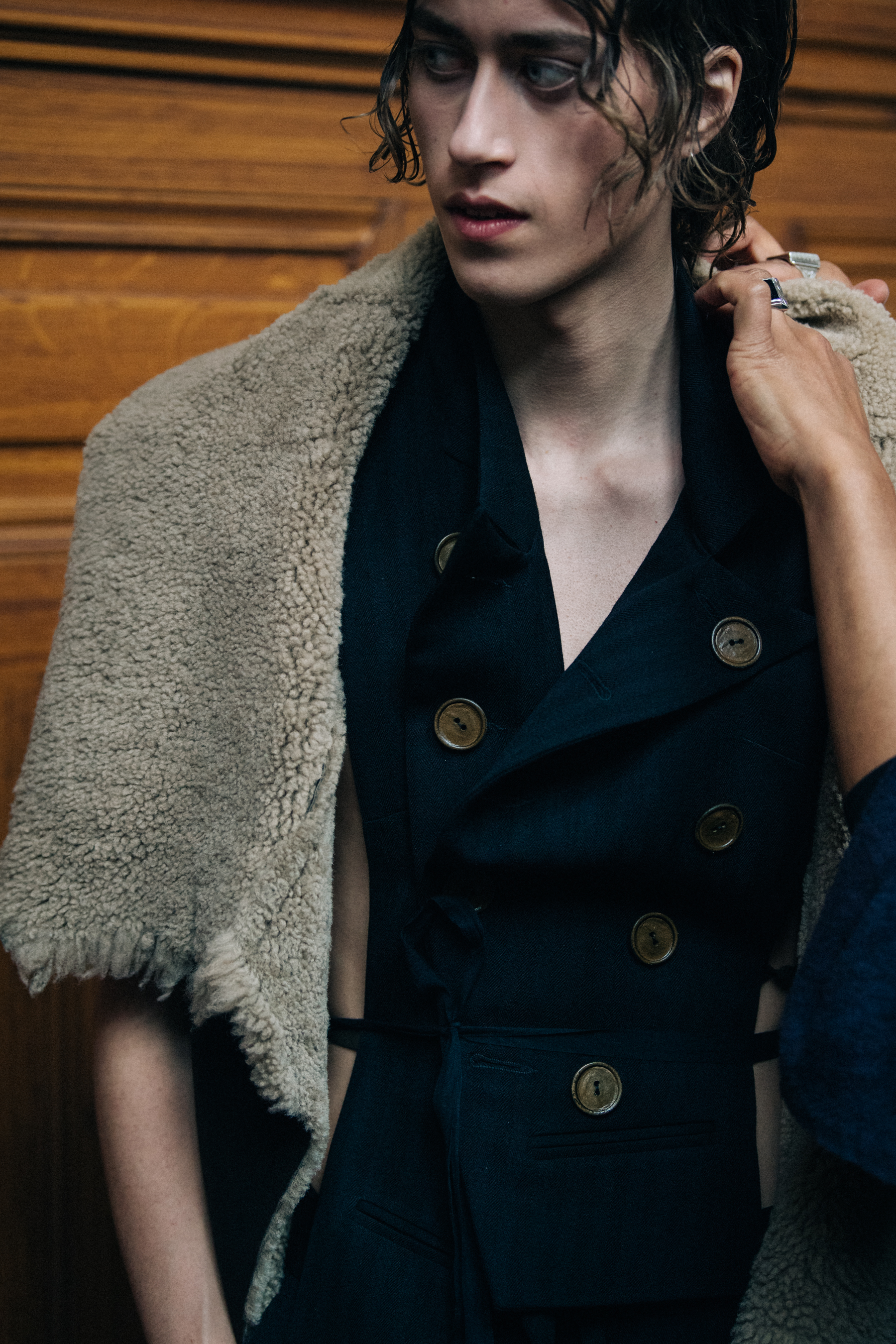 Elmer Blåvarg backstage at Ann Demeulemeester