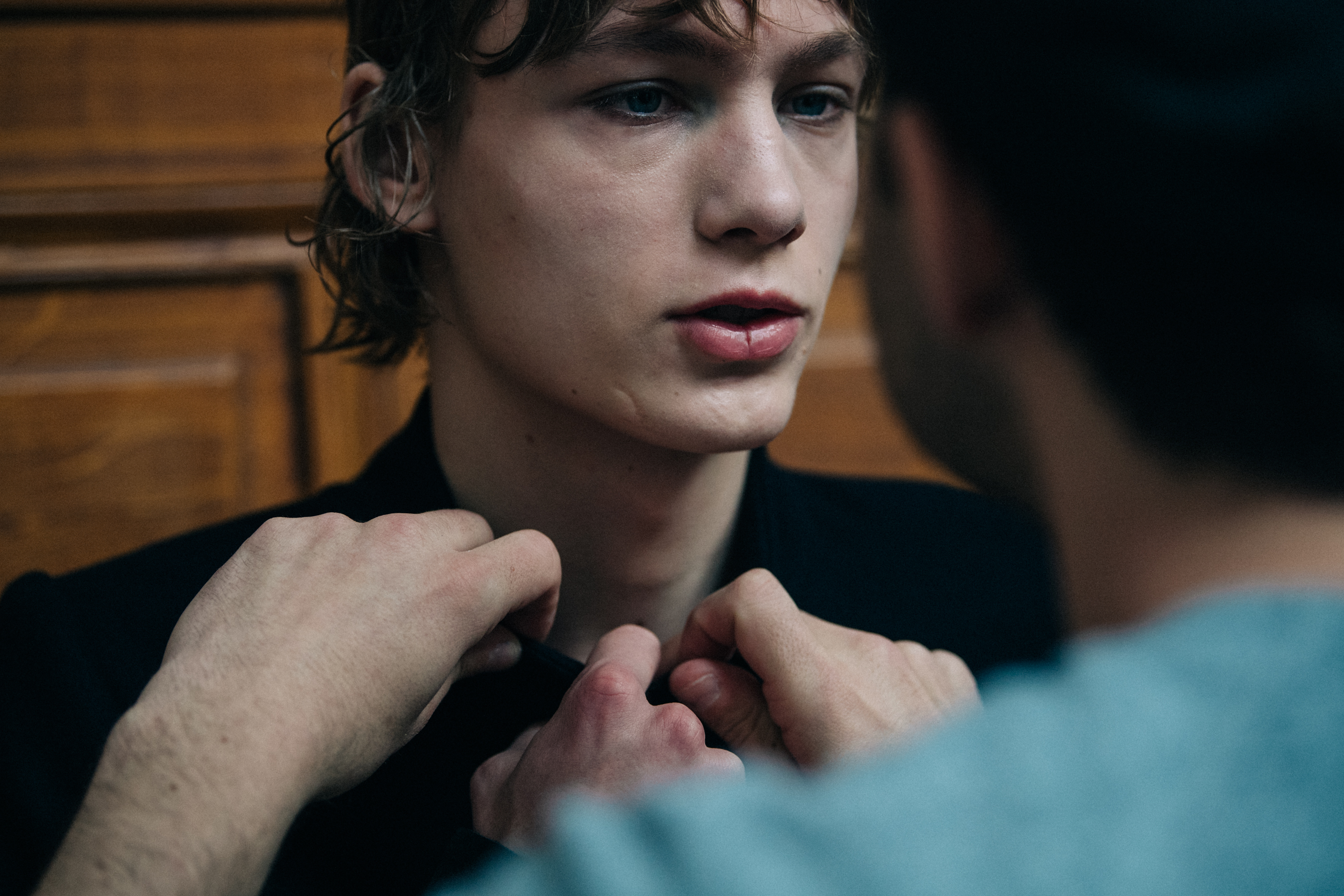 Models waiting in lineup backstage