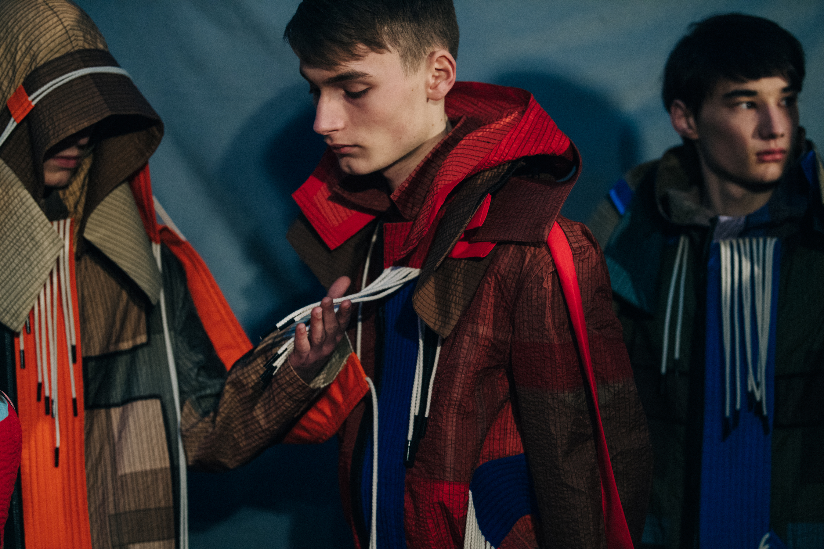 Models wearing colourful Craig Green outfits