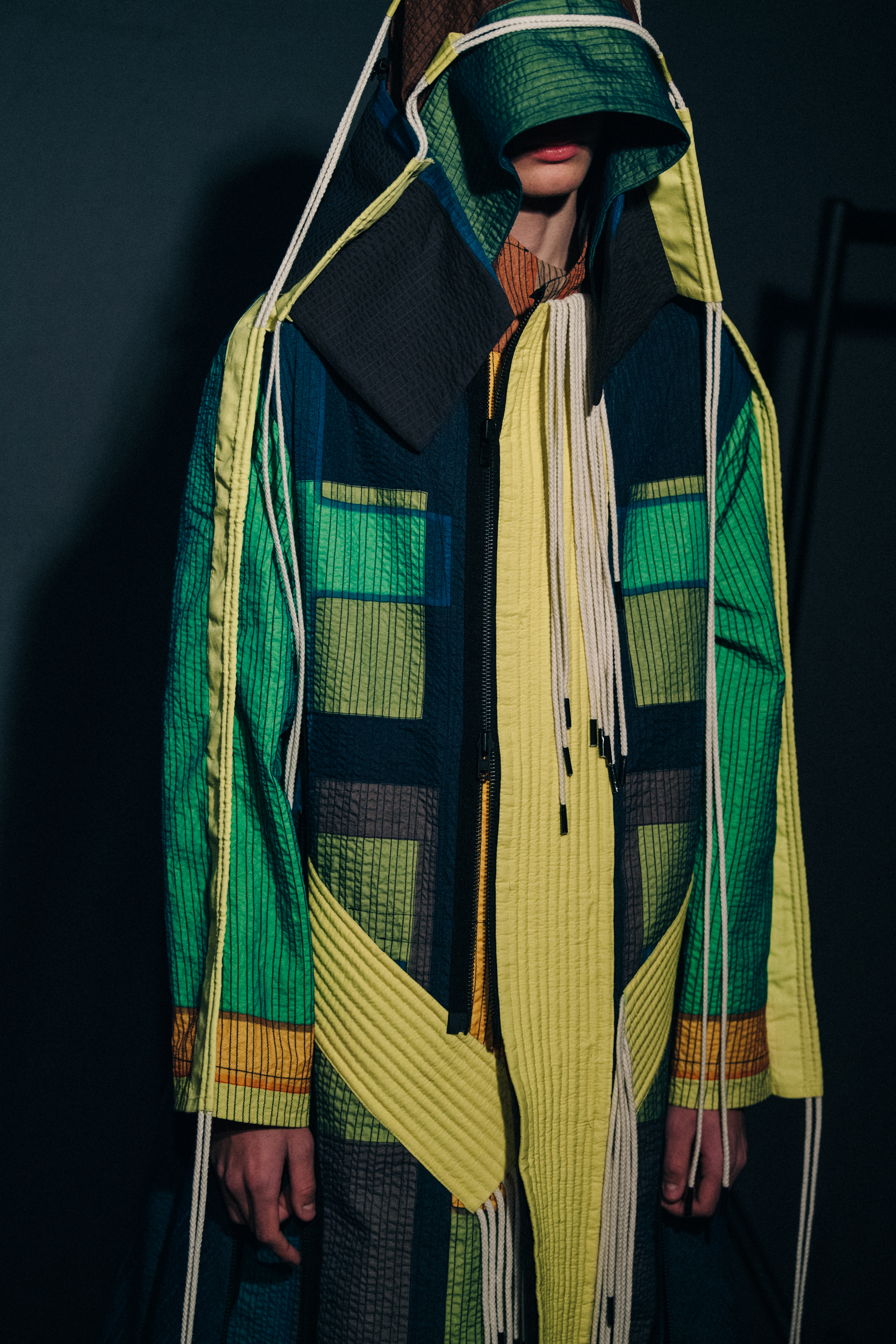 Model wearing colourful Craig Green outfit