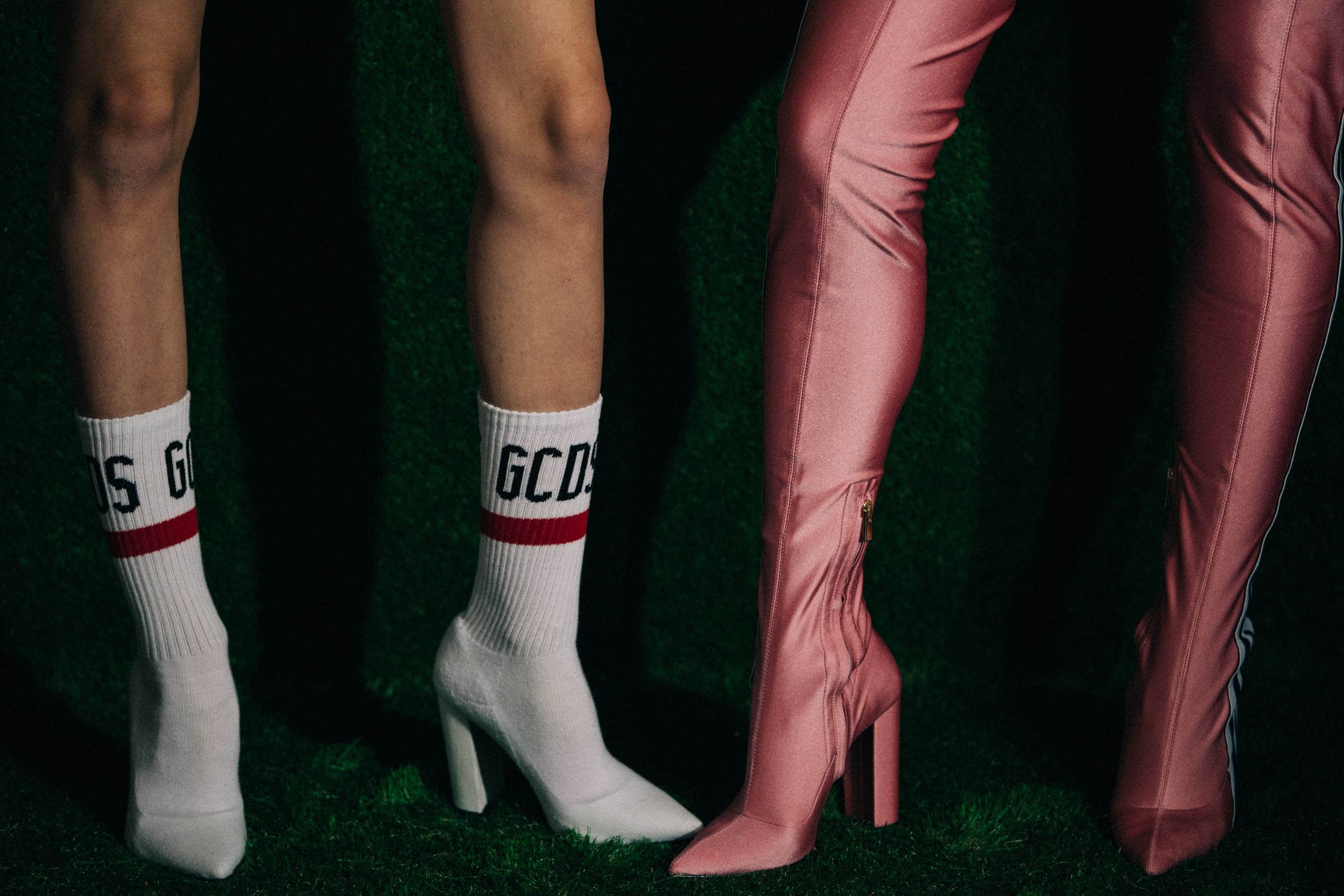 Models wearing heels at GCDS FW18