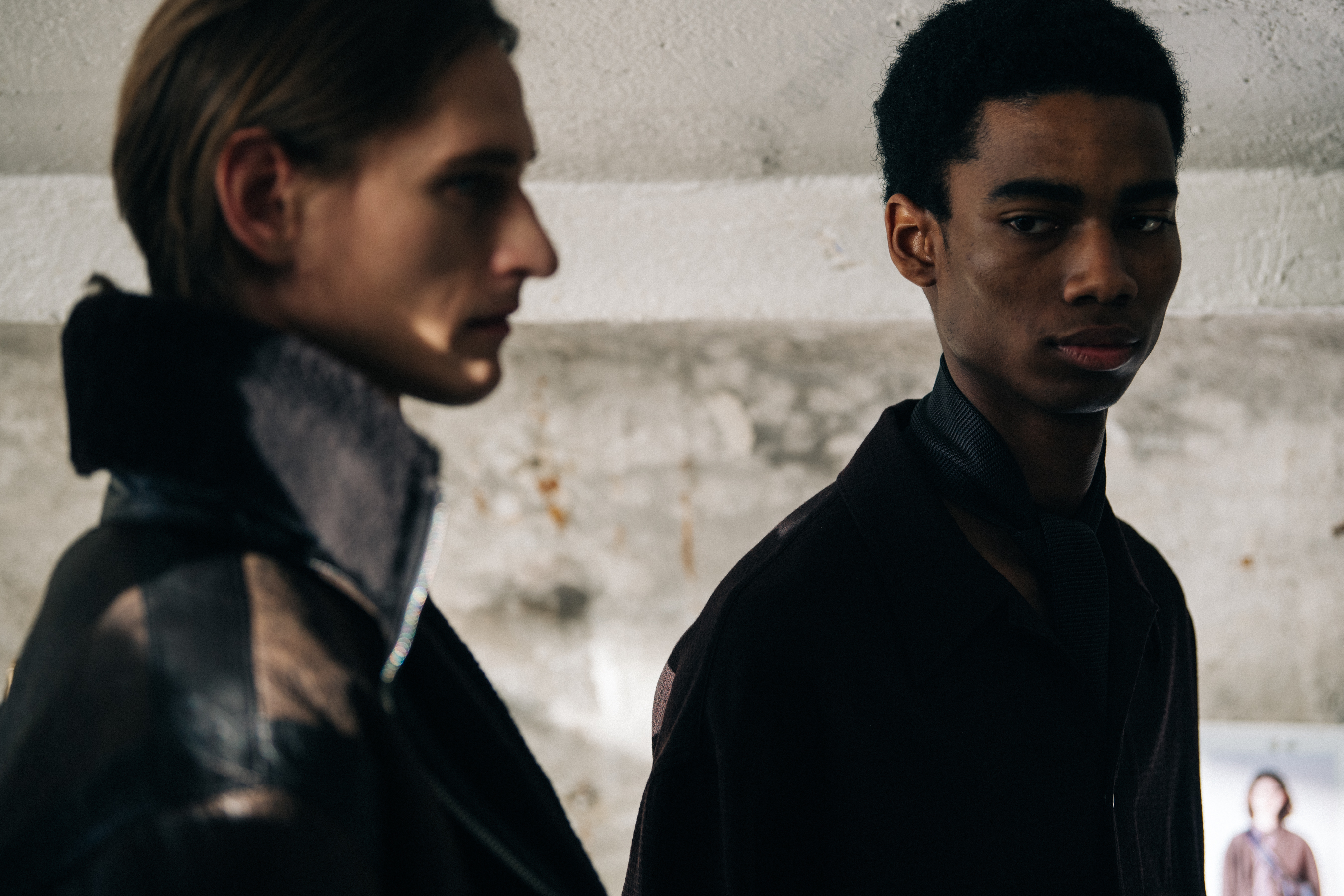 Keiron Caynes backstage at Lemaire