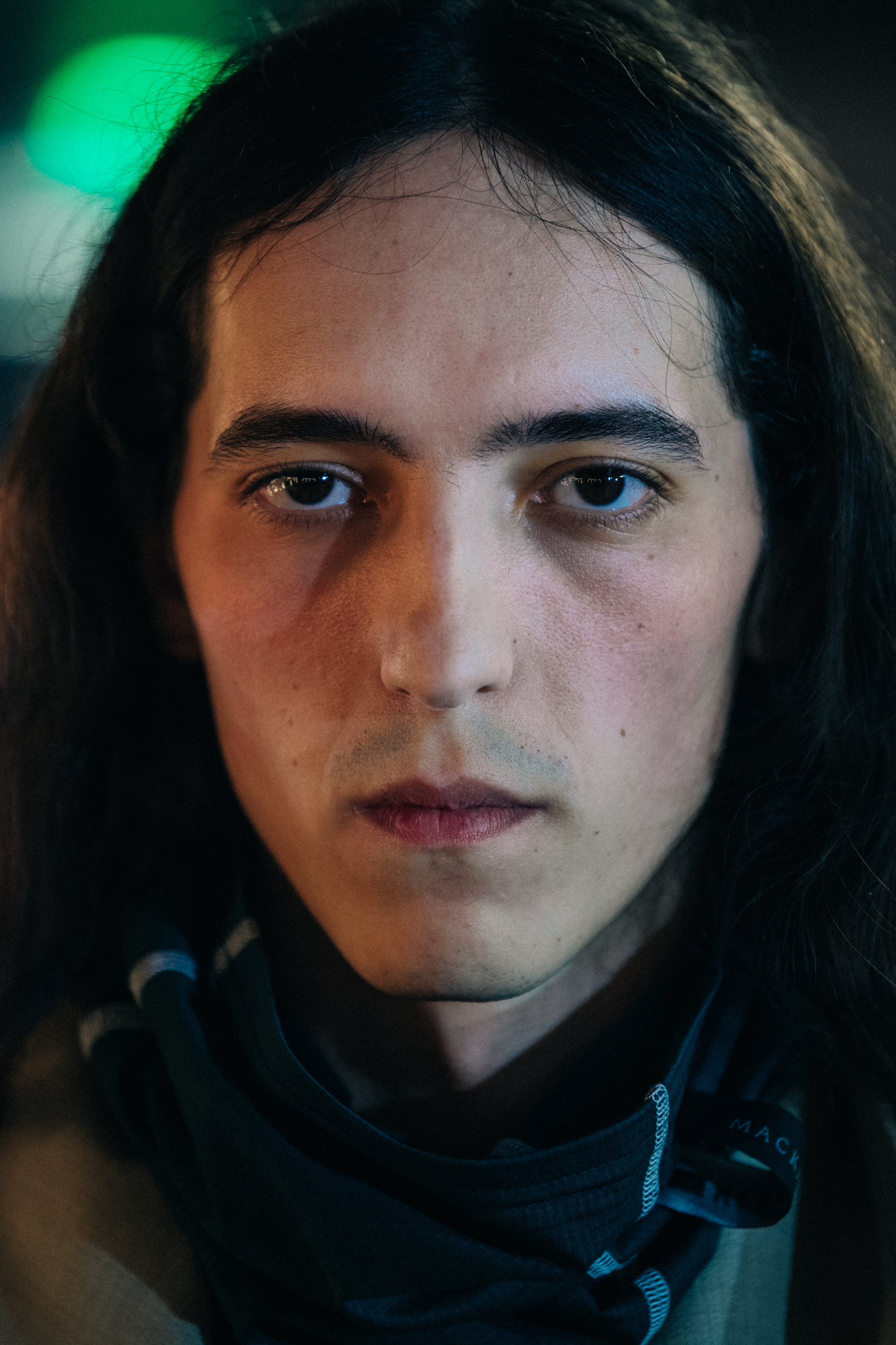 Portrait of model with long hair